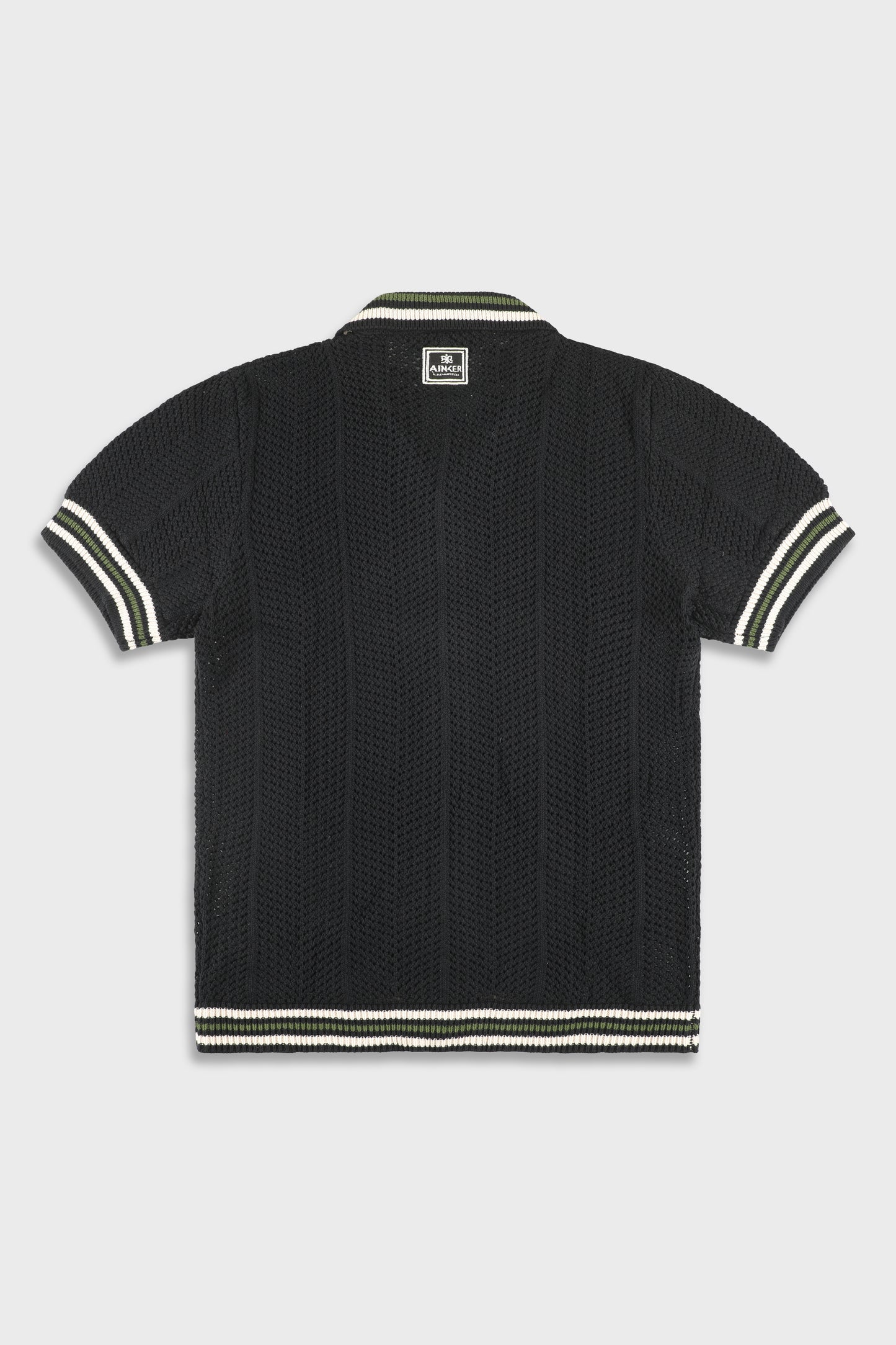 802 Black Knit Button Shirt