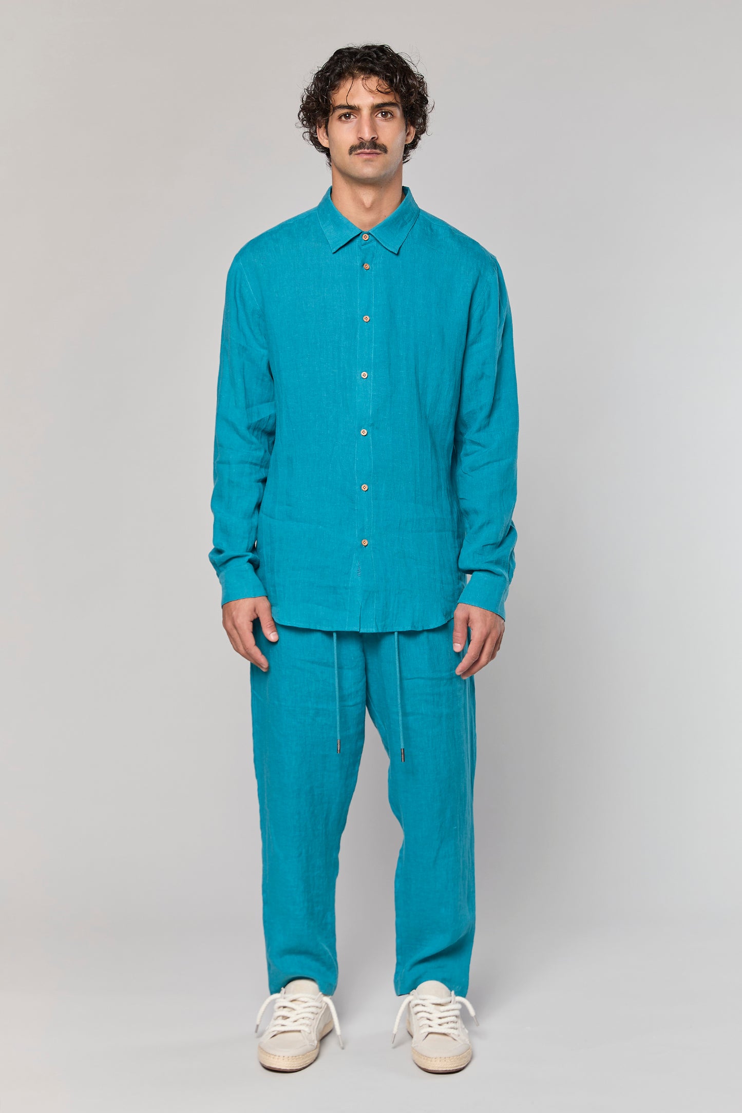 Linen 777 Turquoise Pants