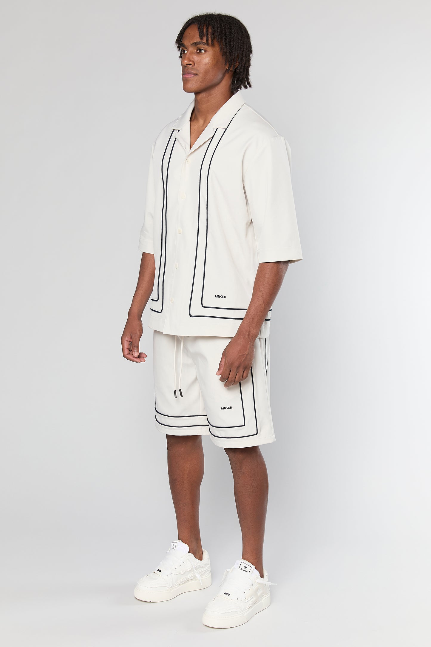 Tech 801 Off-White Short Button Shirt