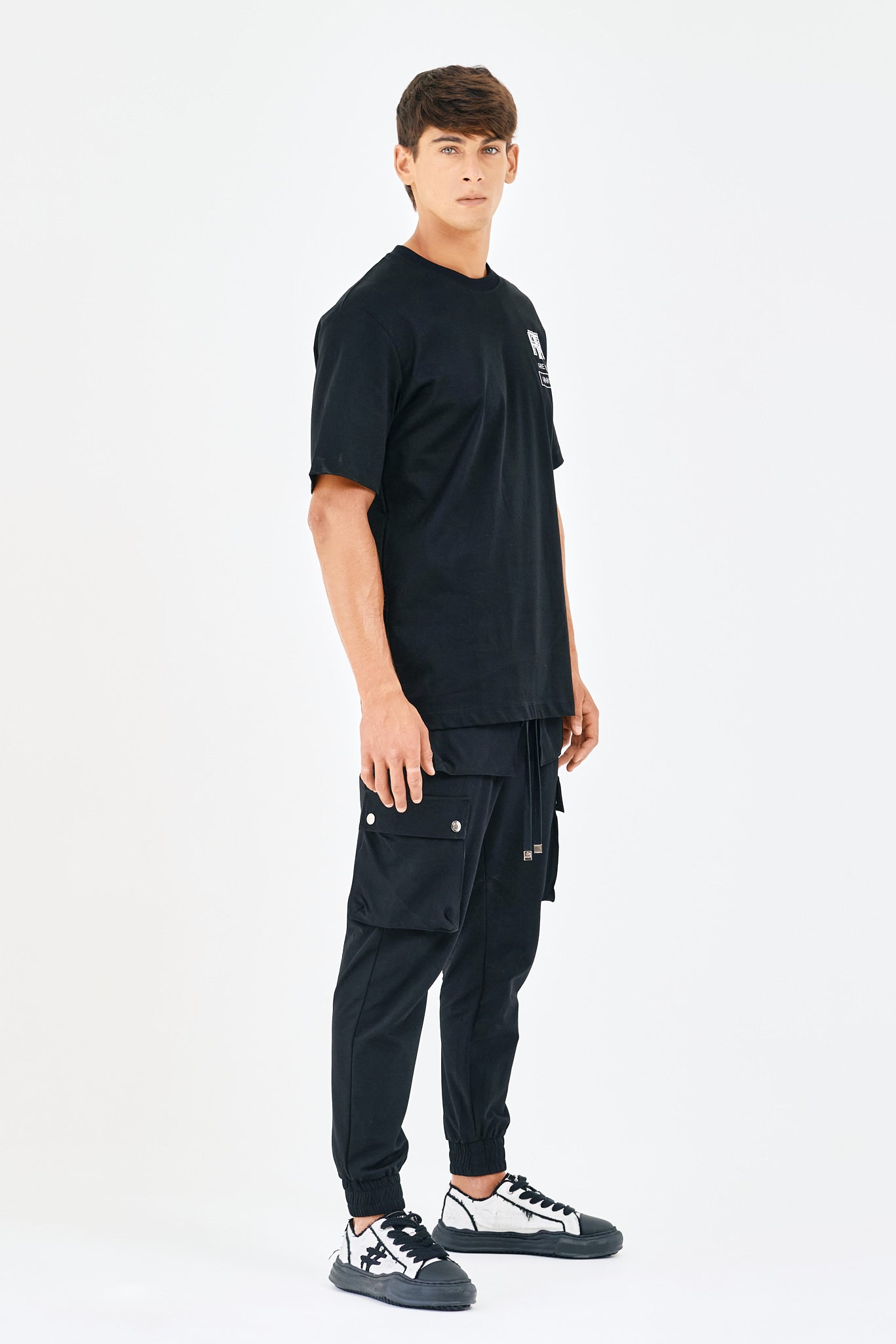 Super Ball White/Black Canvas Sneakers