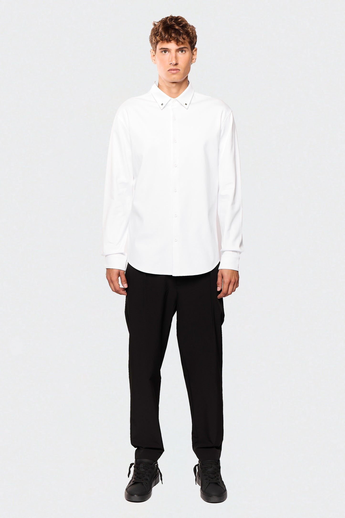 White Mercerize 642 Button Shirt
