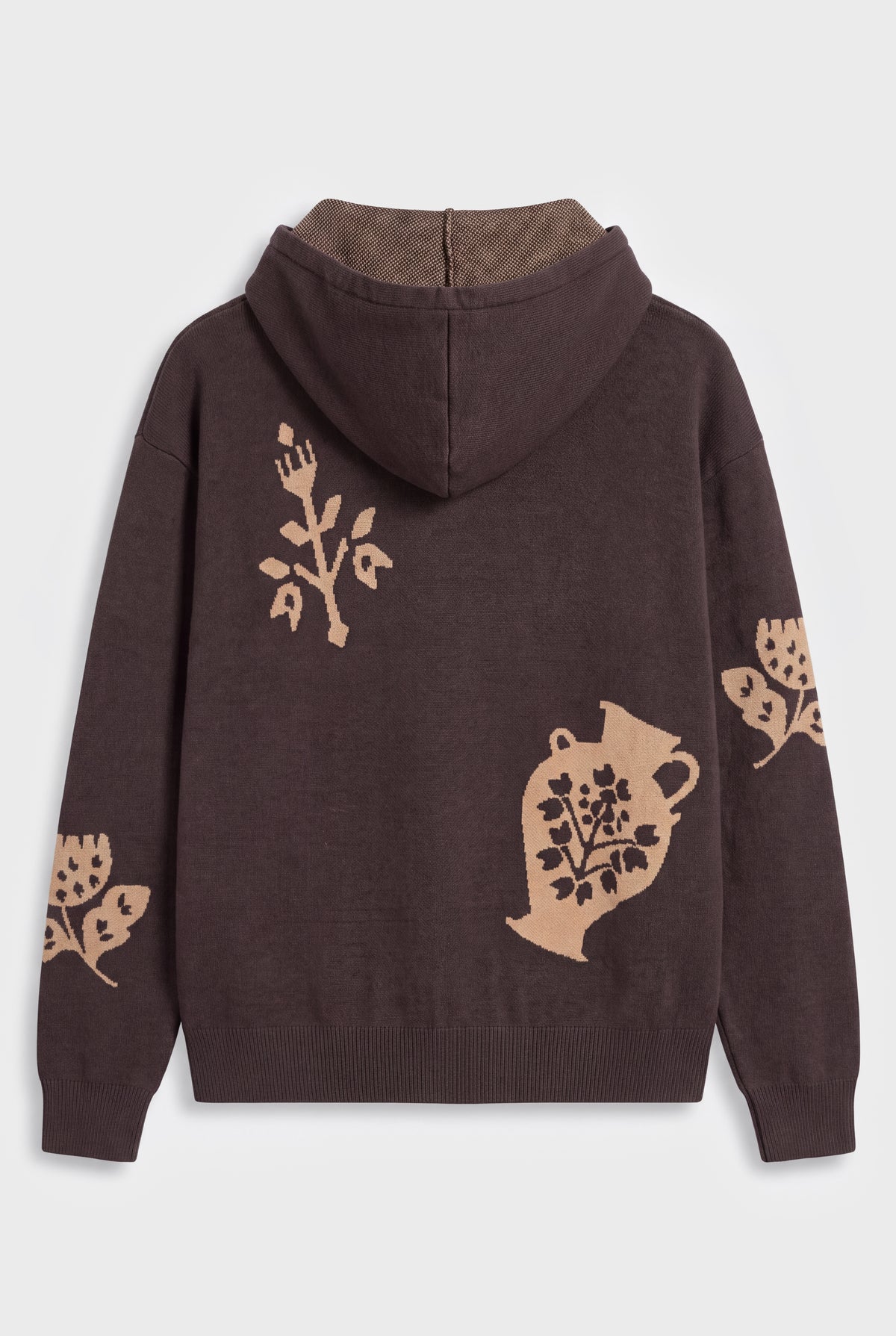 1127 Brown Knit Hoodie