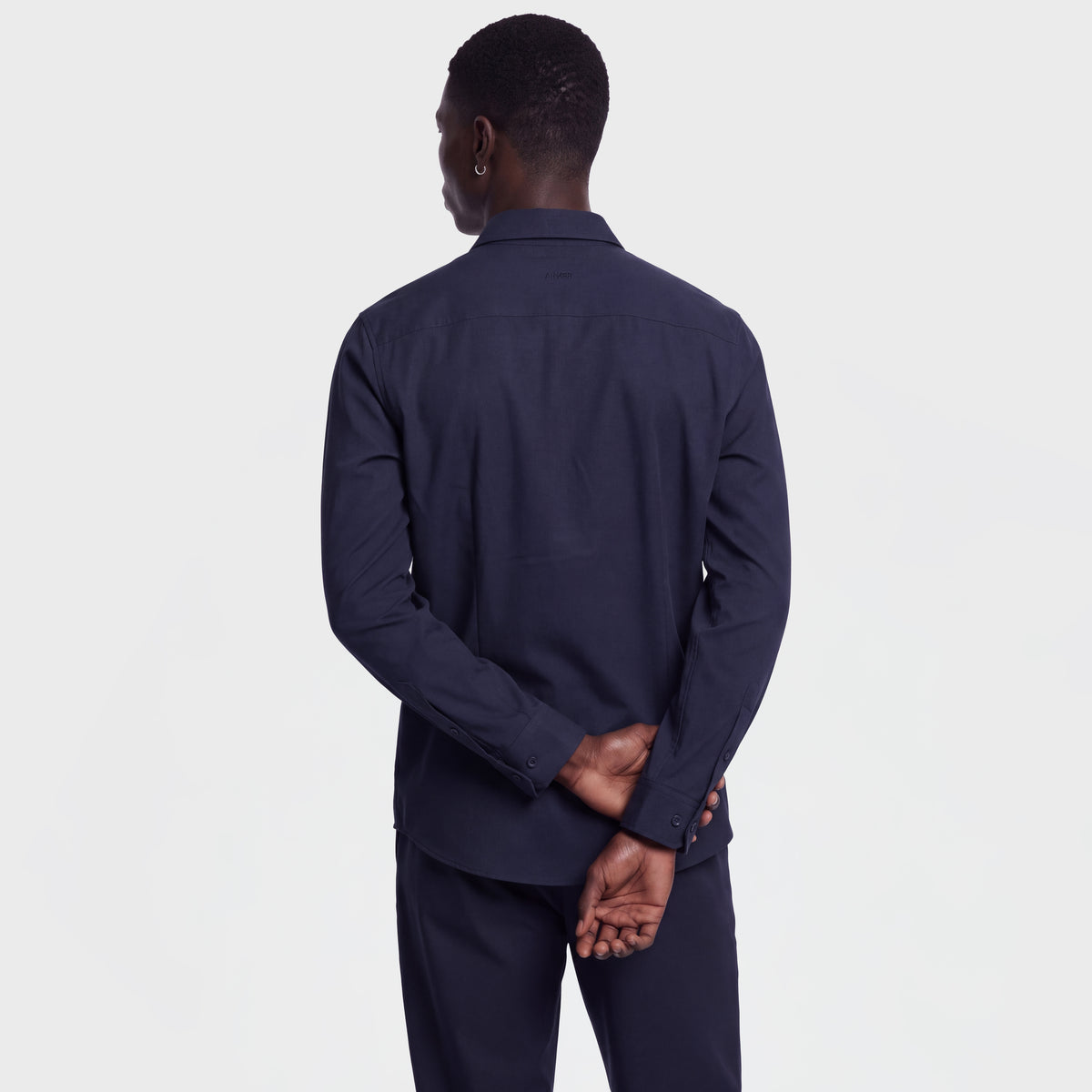 Wool Blend 1081 Navy Shirt
