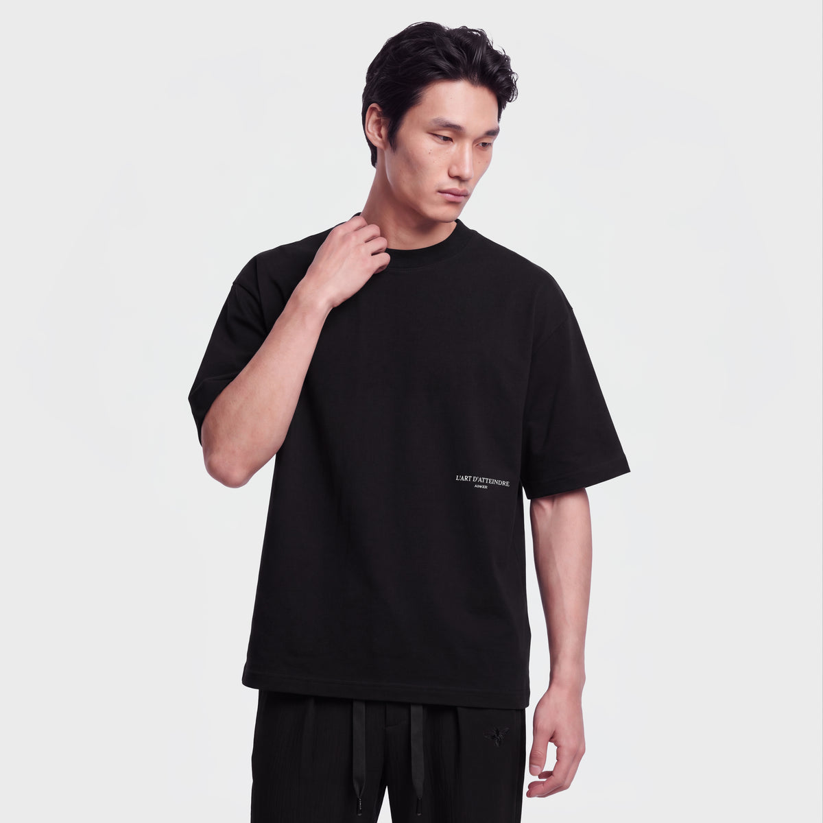 Mercerized 1132 Black T-Shirt