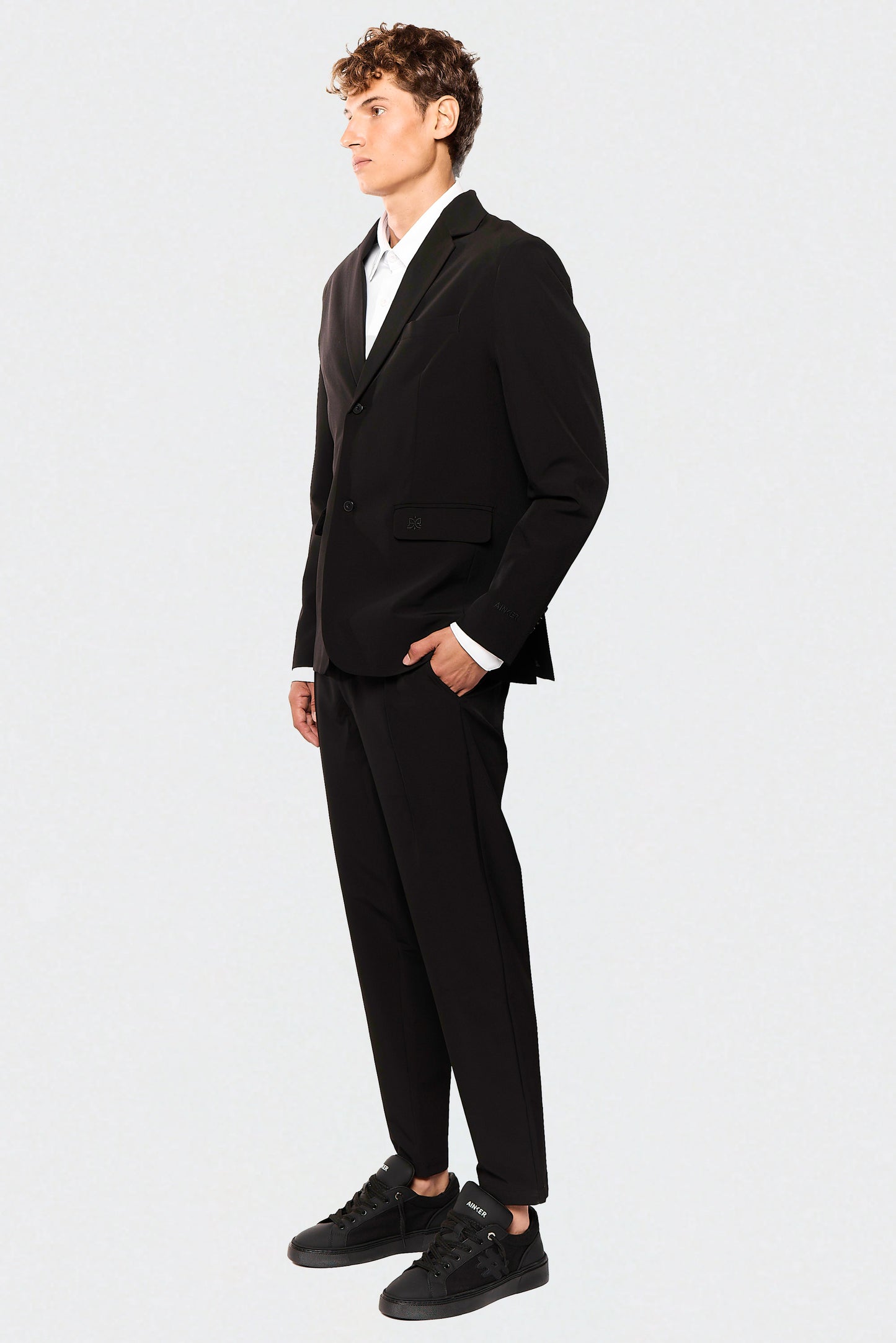 Black  Elastane 750 Suit Jacket