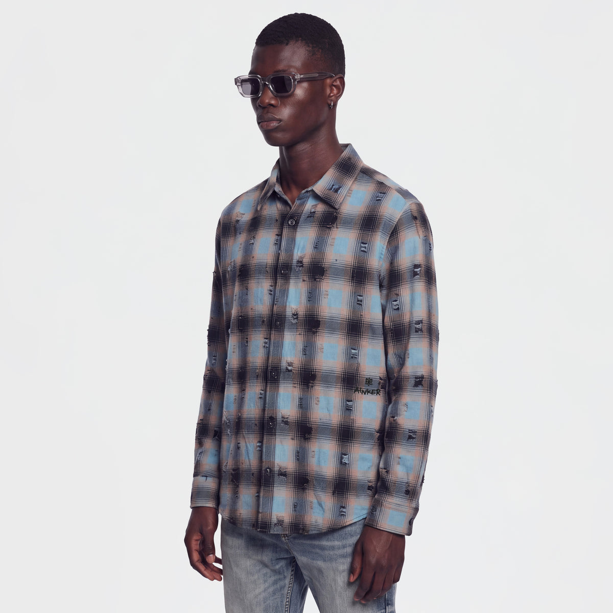 Flannel 1107 Blue Plaid Overshirt