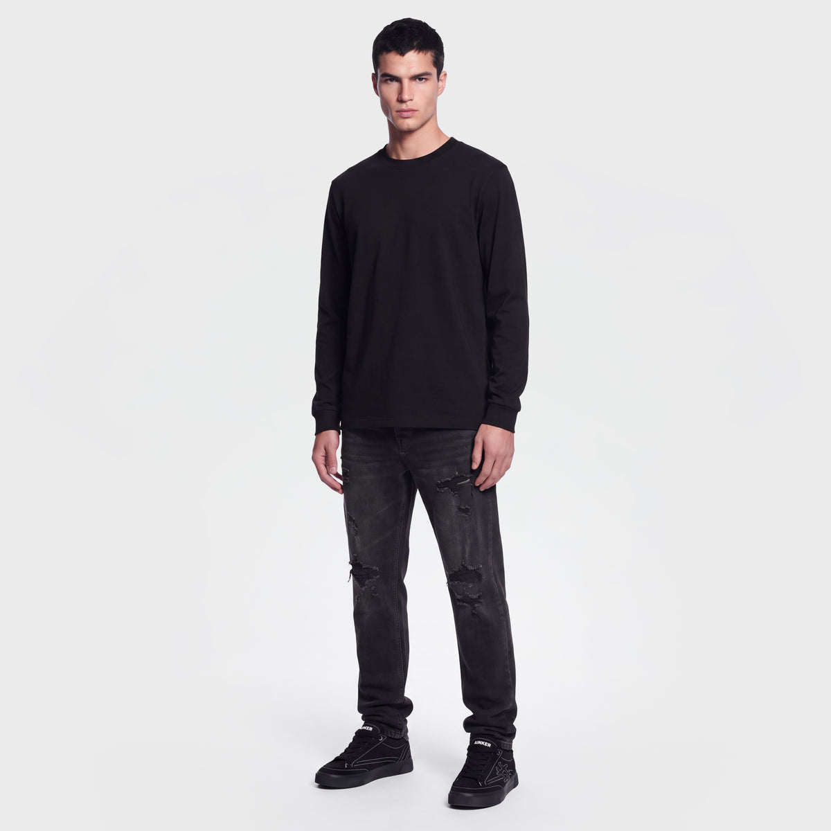 Mercerized 1022 Long Black T-Shirt