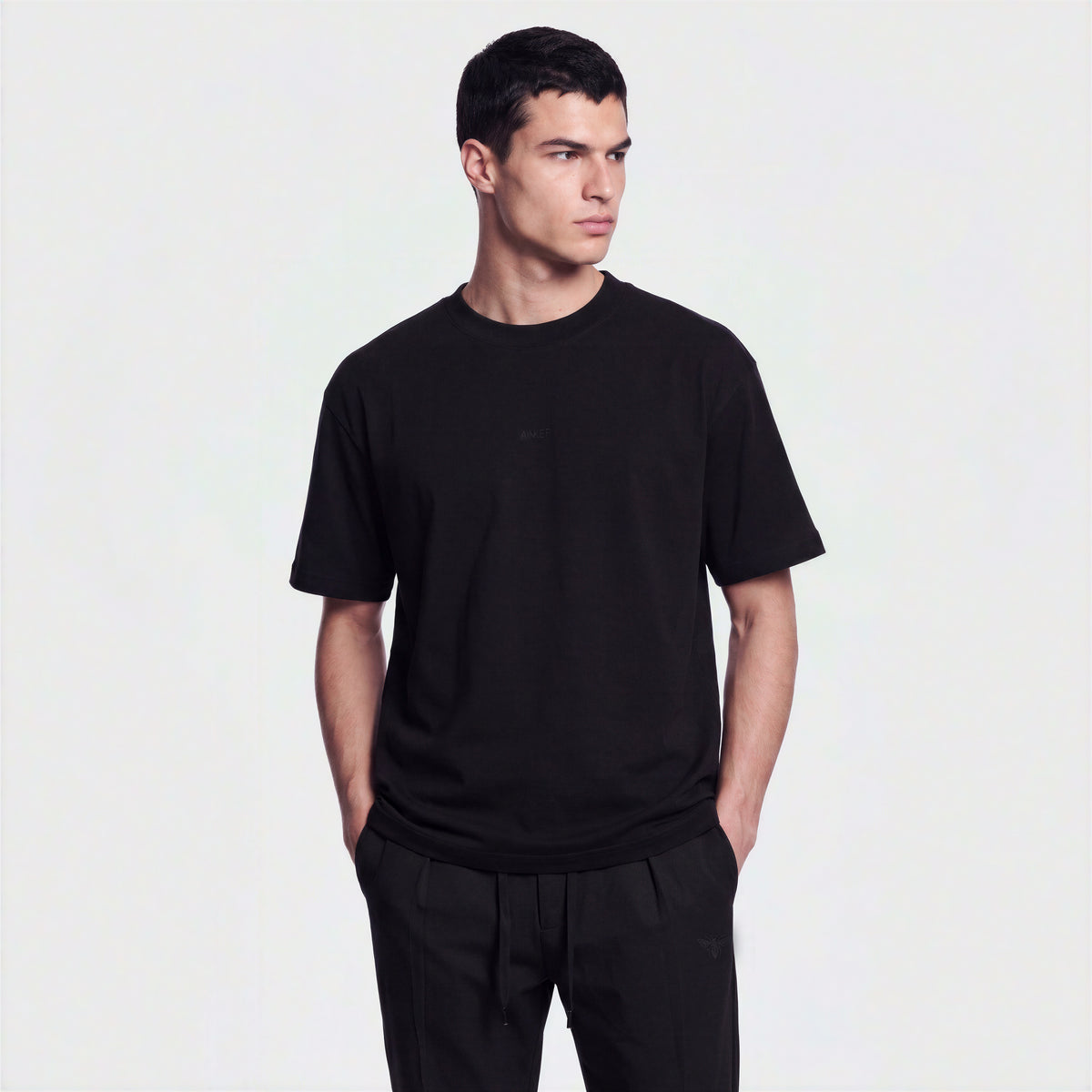 Mercerized 1002 Black T-Shirt
