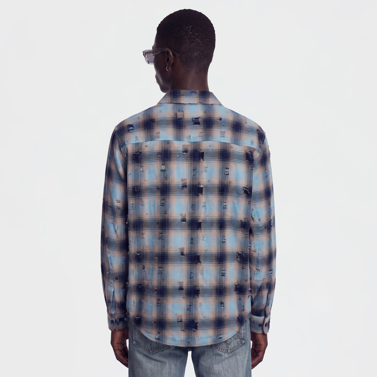 Flannel 1107 Blue Plaid Overshirt