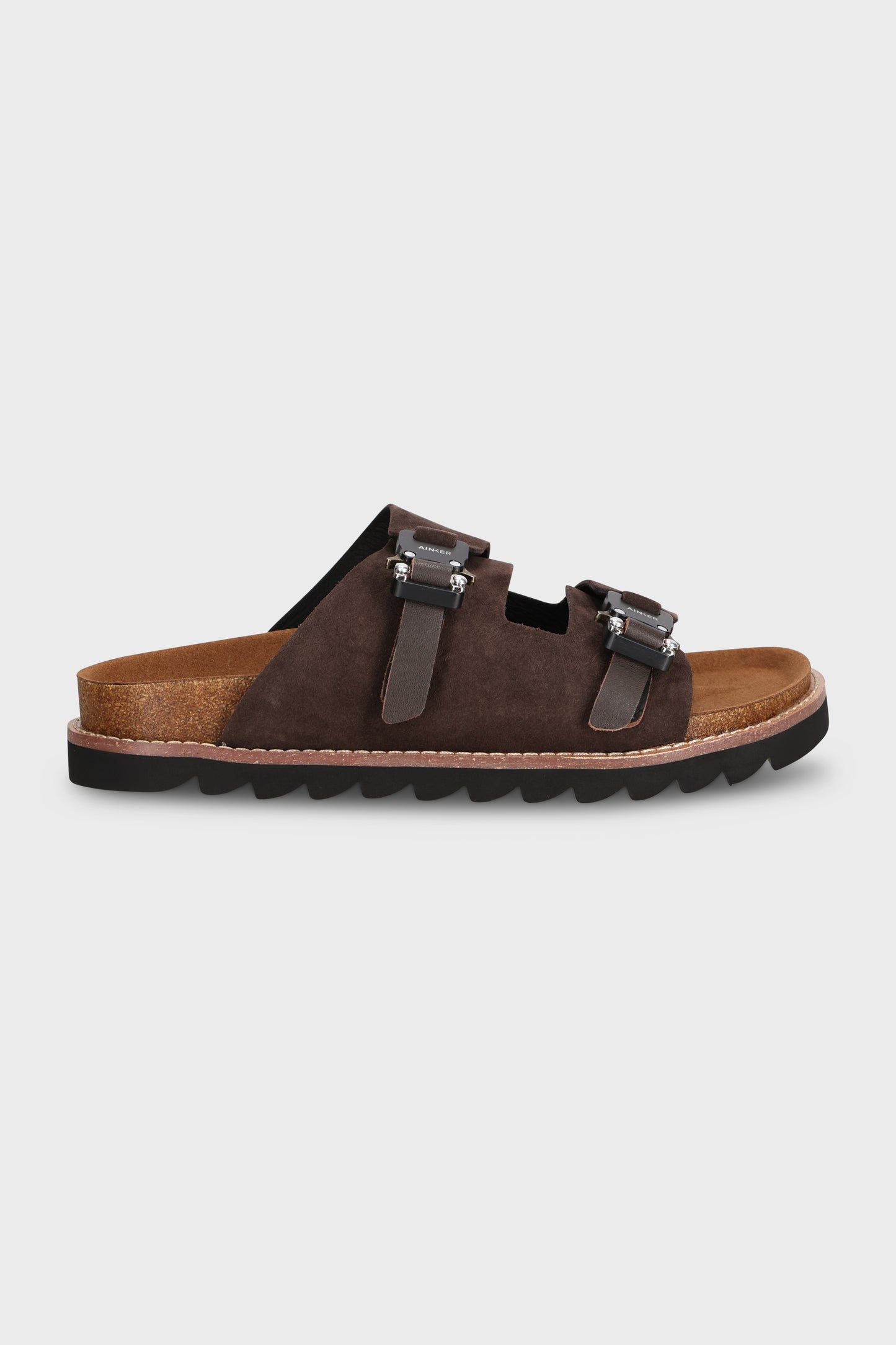 Swish Buckle Brown Suede