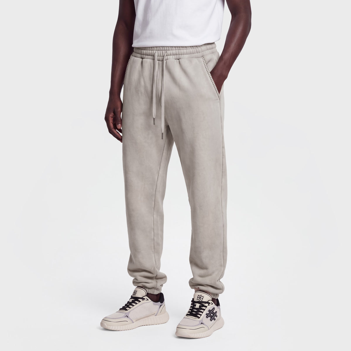 1117 Light Gray Pant - back on model