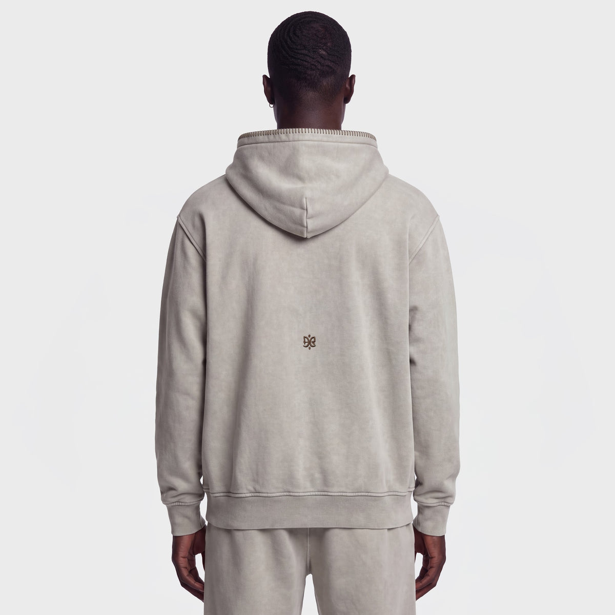 1117 Light Gray Hoodie - back on model