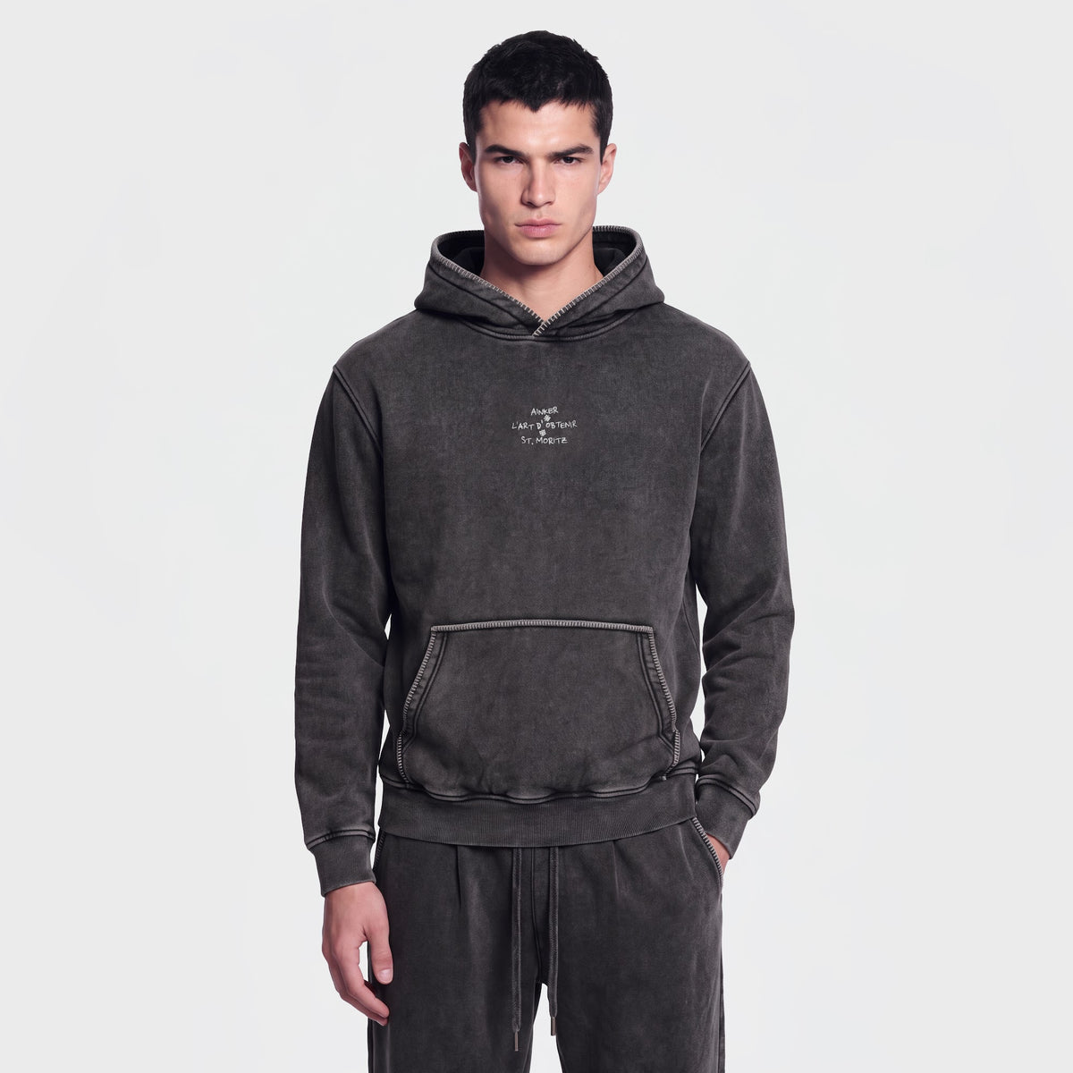 1117 Black Hoodie - on model
