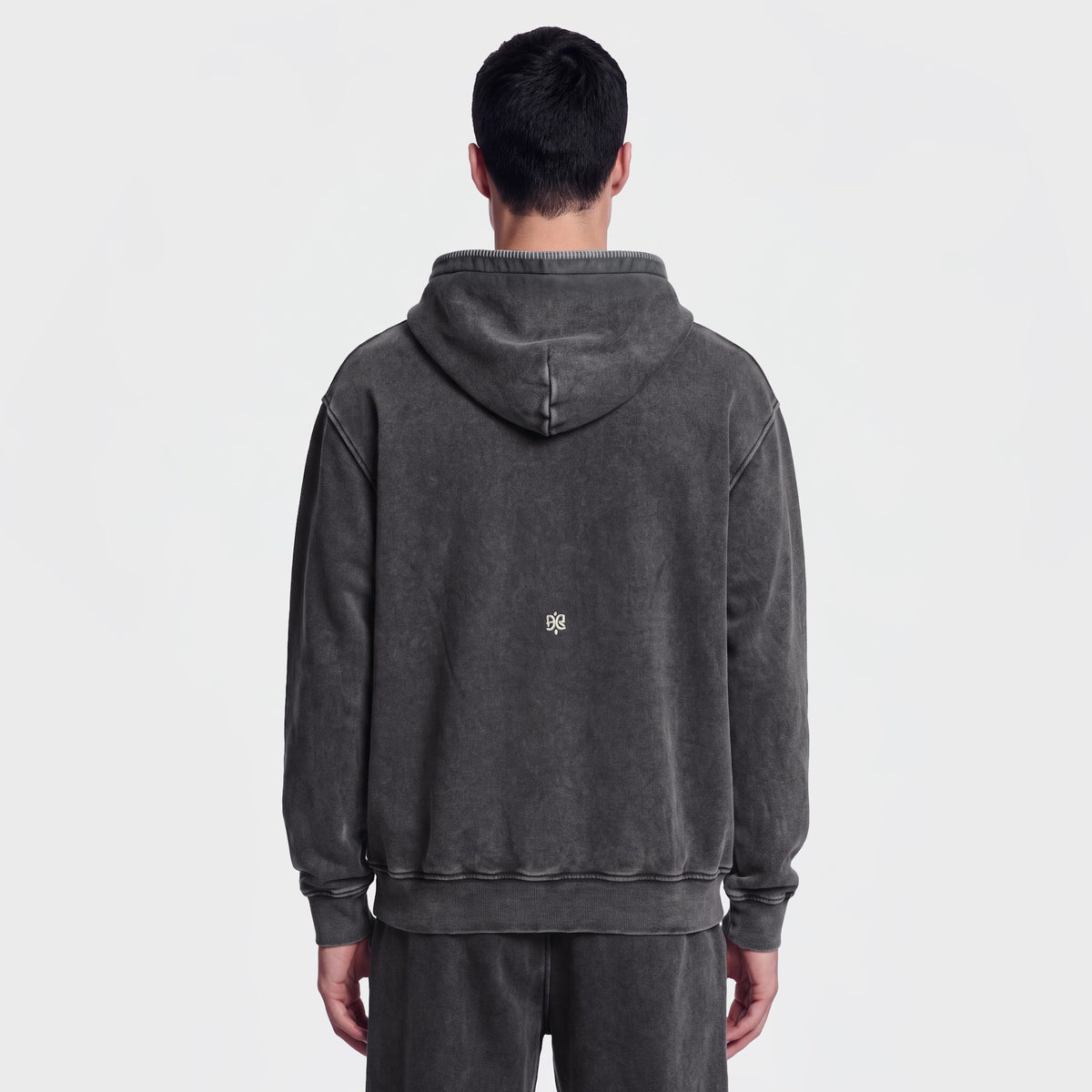 1117 Black Hoodie - back on model
