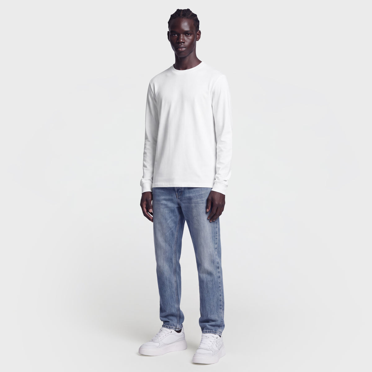 Mercerized 1022 Long White T-Shirt