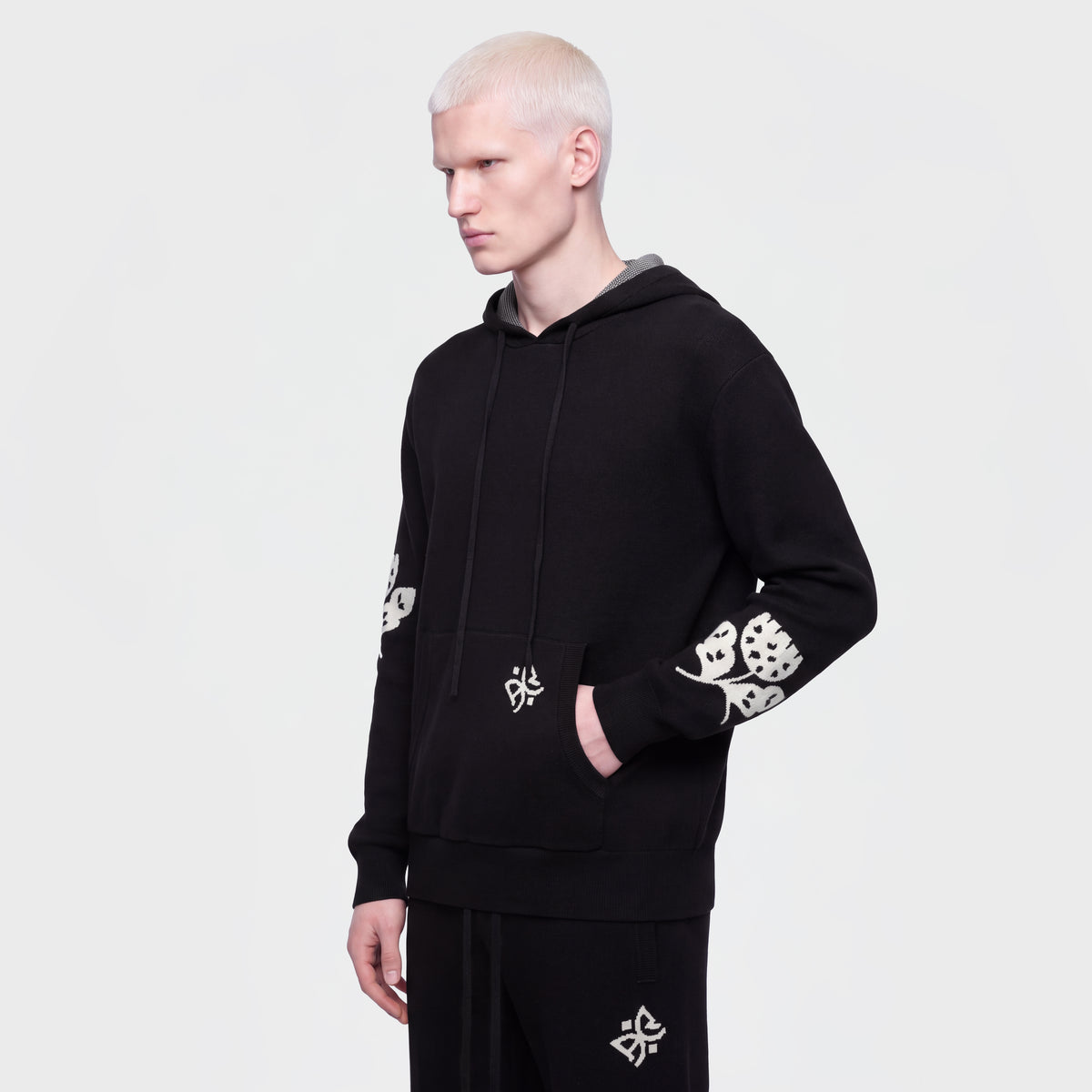 1127 Black Knit Hoodie