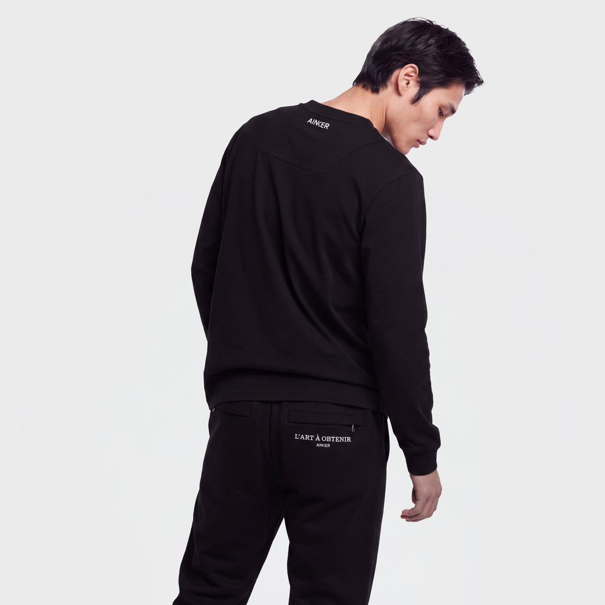 Mercerized 1025 Long Black T-Shirt