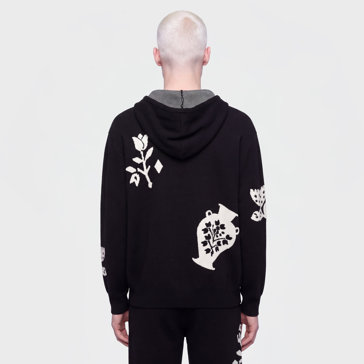 1127 Black Knit Hoodie
