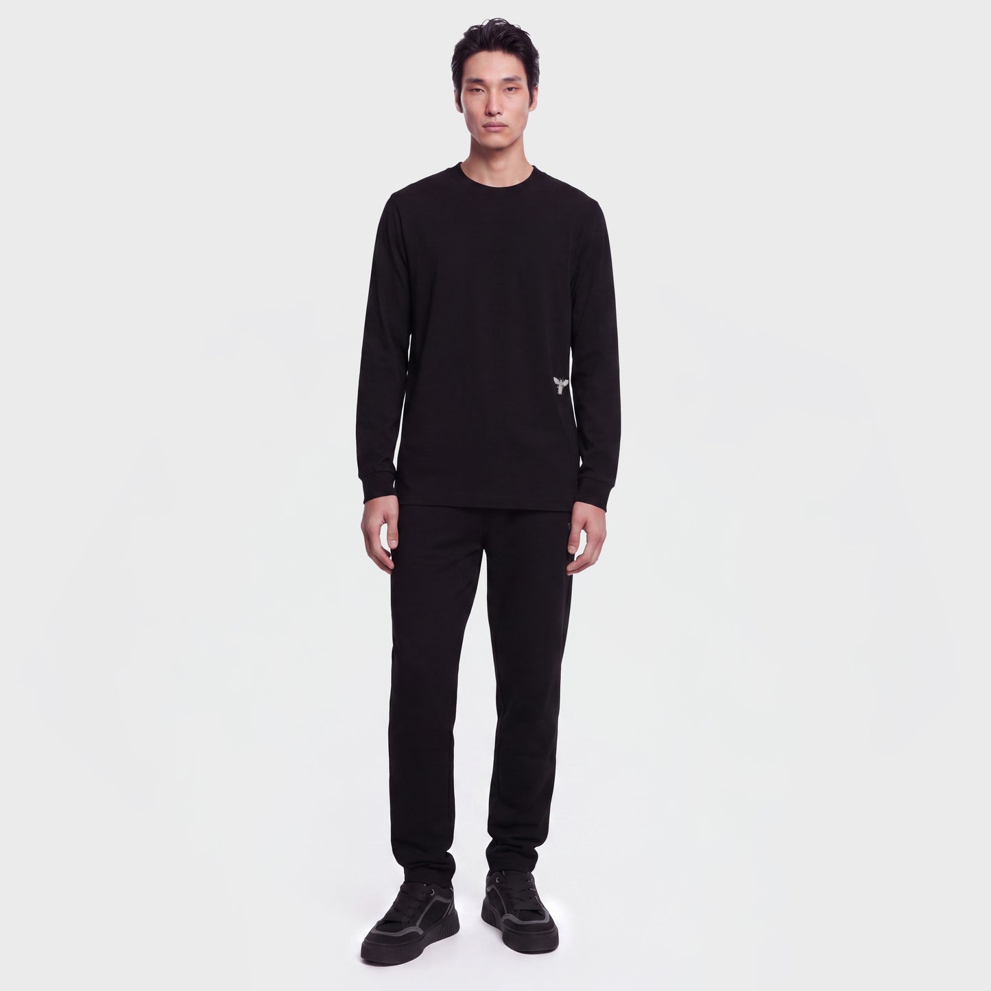 Mercerized 1025 Long Black T-Shirt