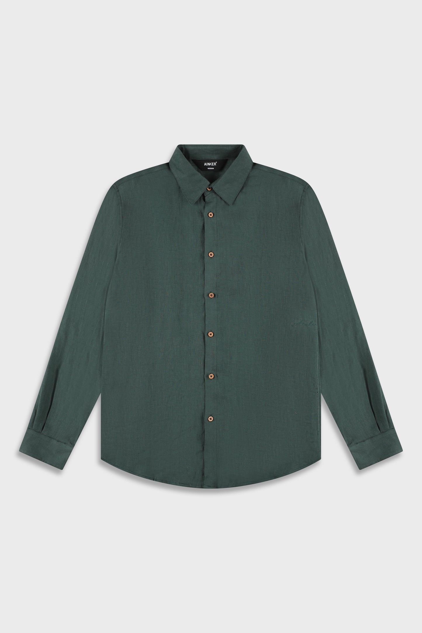 Linen Olive 777 Button Shirt