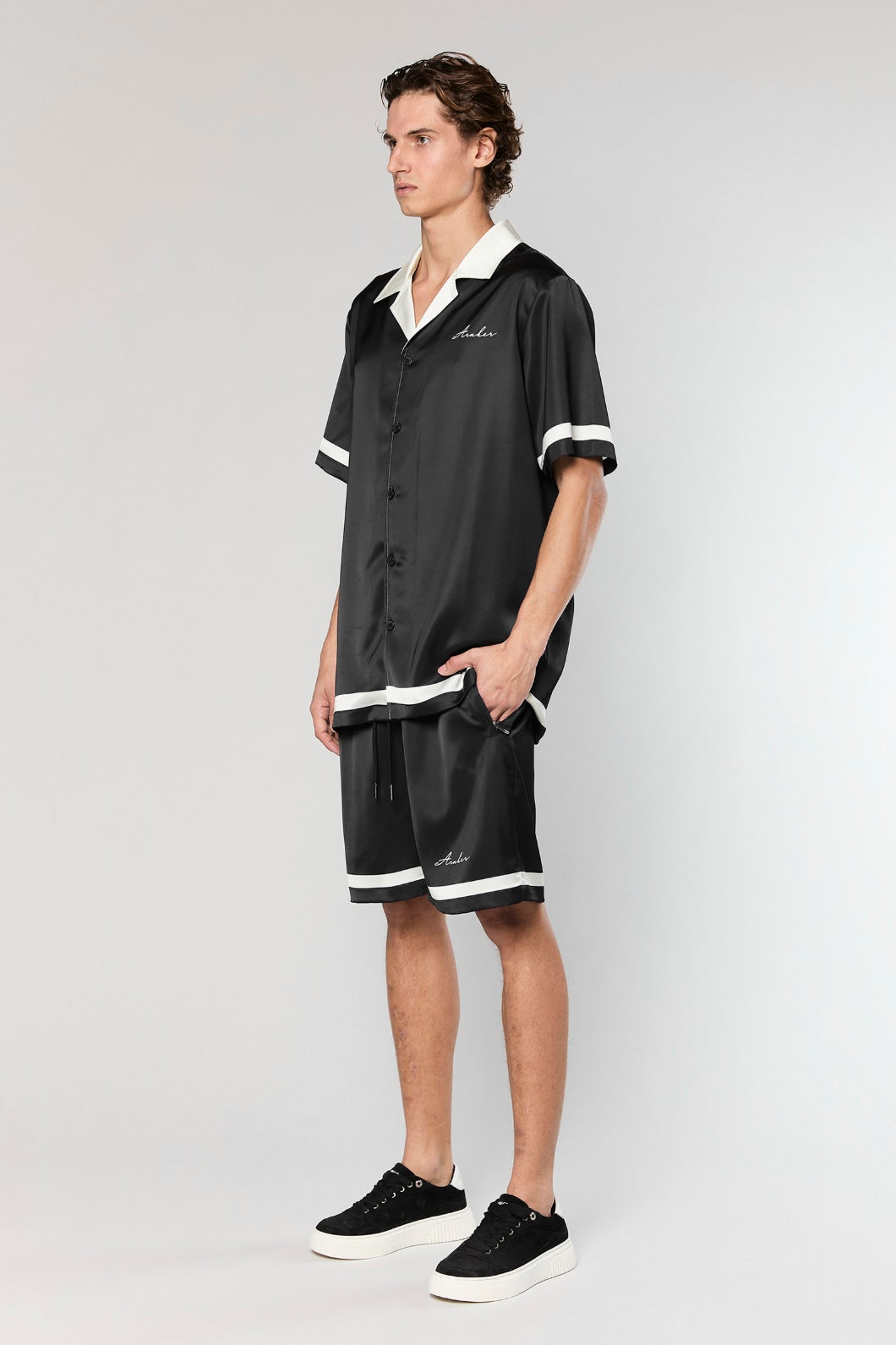 Satin 841 Black Shirt