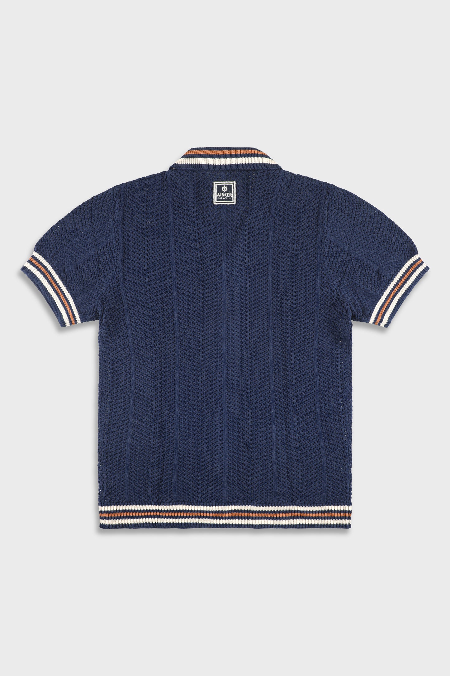 802 Navy Knit Button Shirt