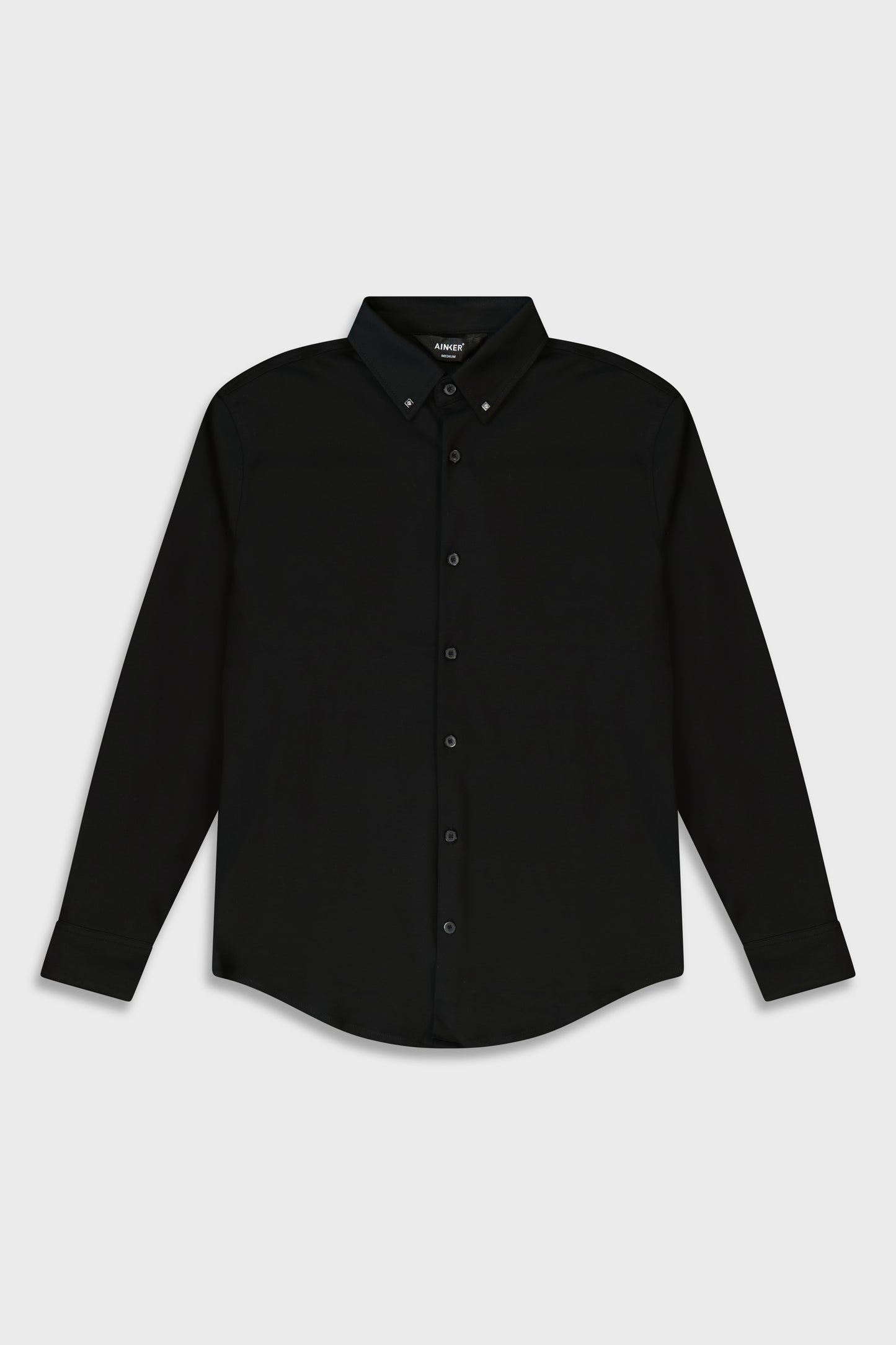 Black Mercerize 642 Button Shirt