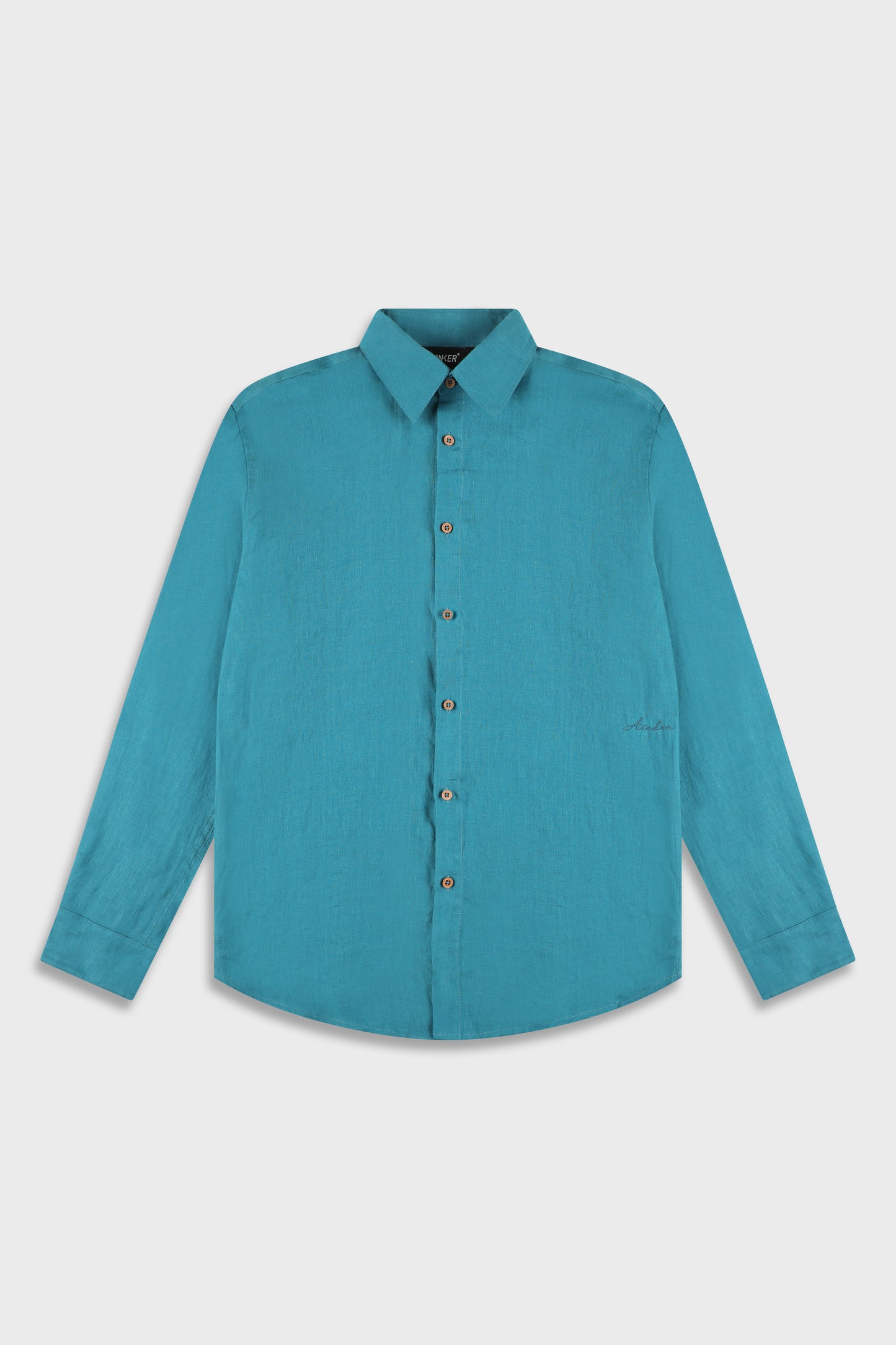 Linen Turquoise 777 Button Shirt