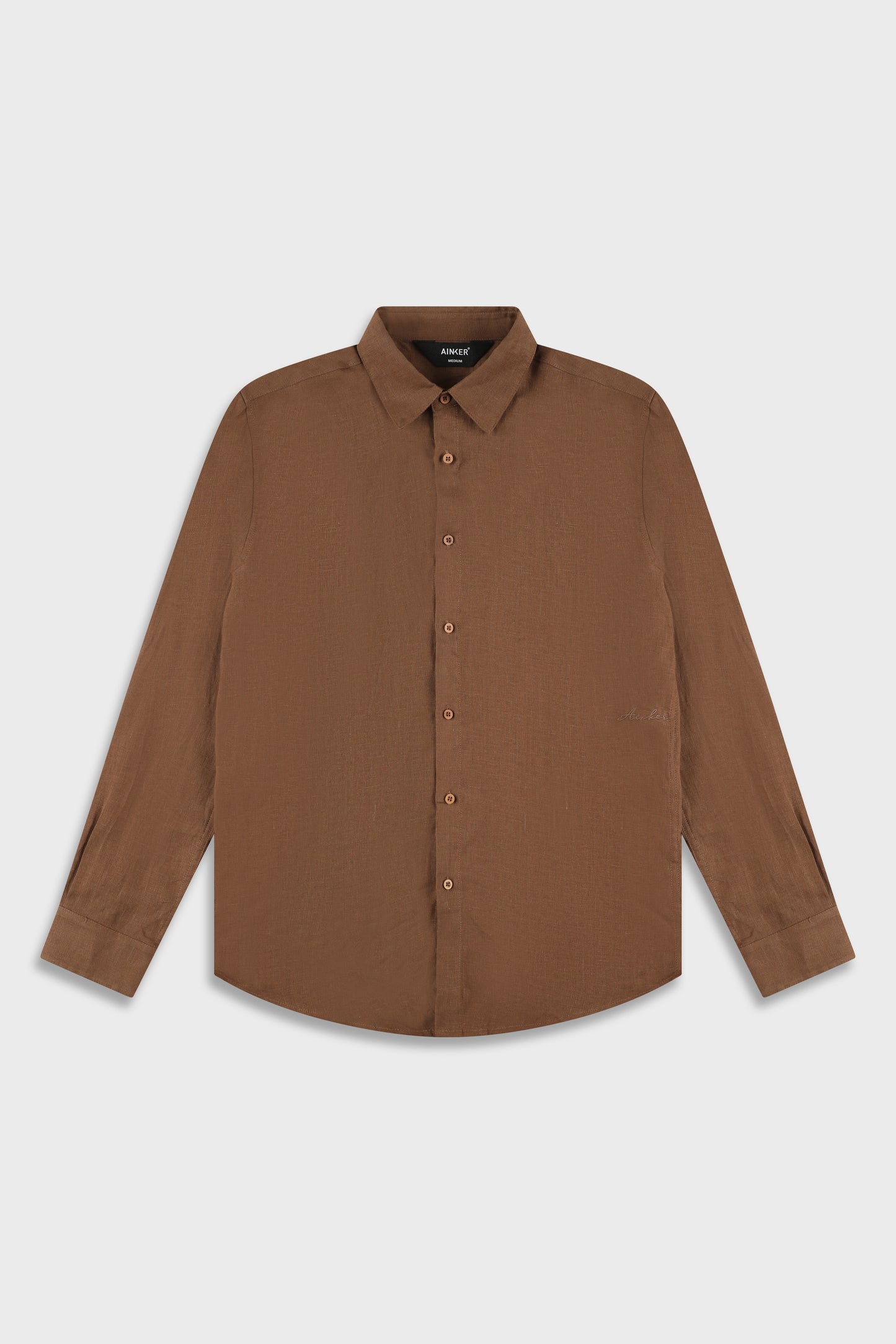 Linen Brown 777 Button Shirt