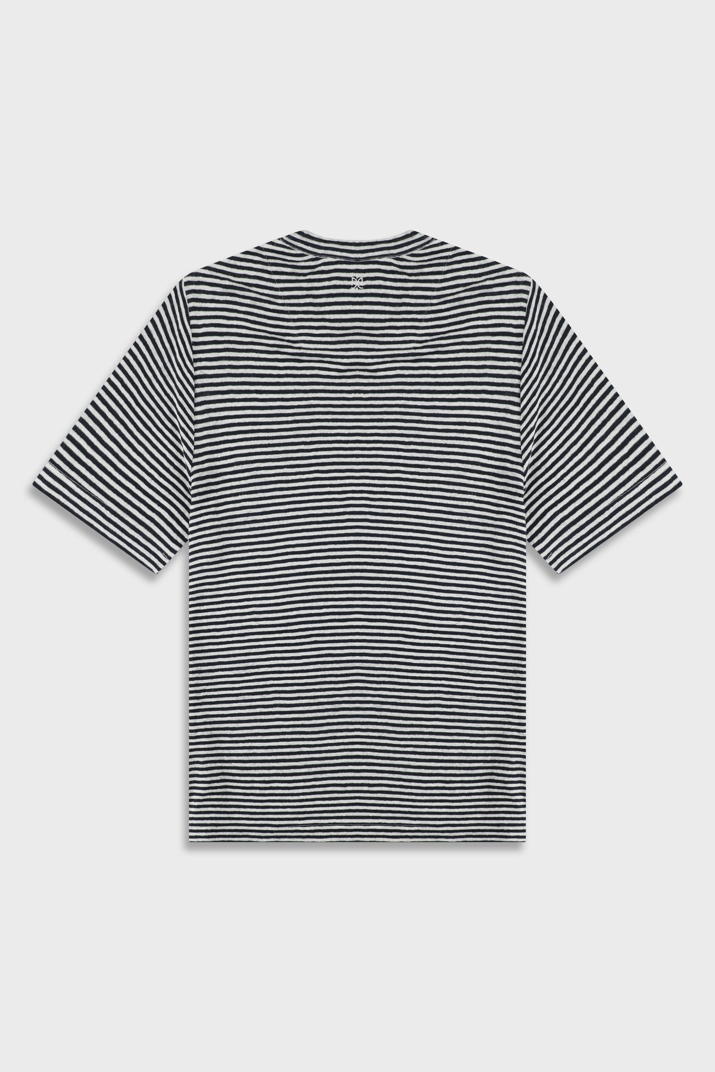White/Blue Stripe Linen 718 T-SHIRT