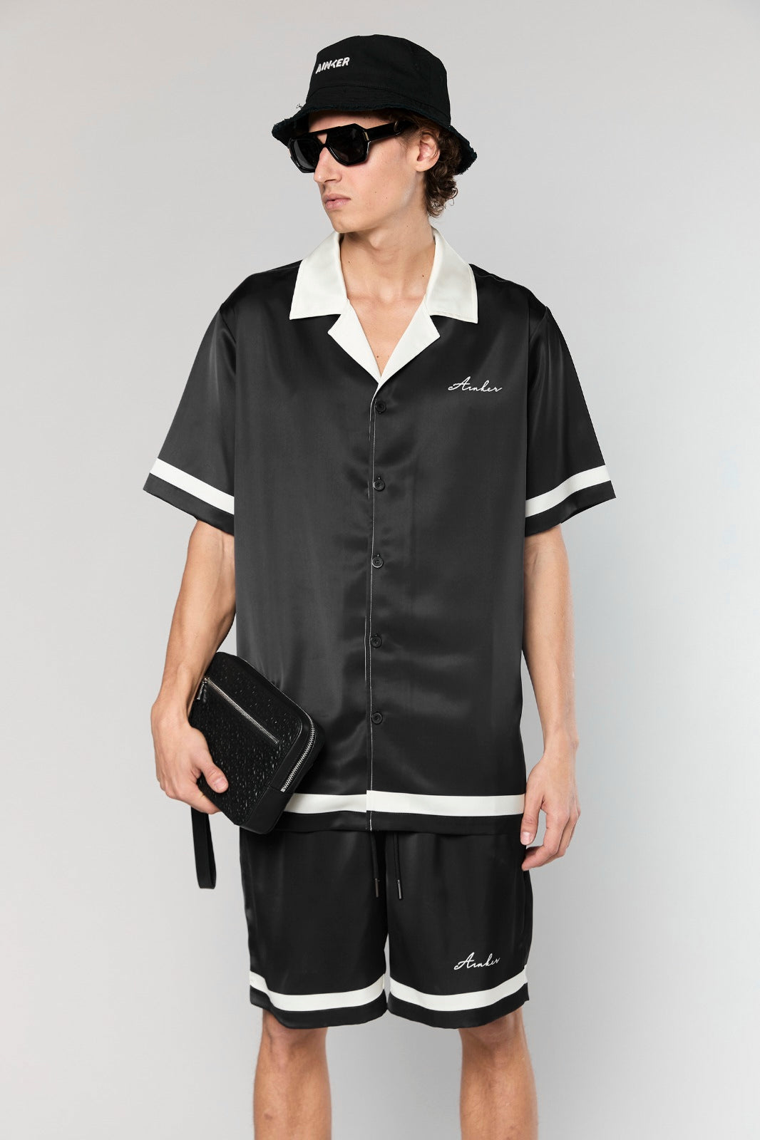 Satin 841 Black Shirt