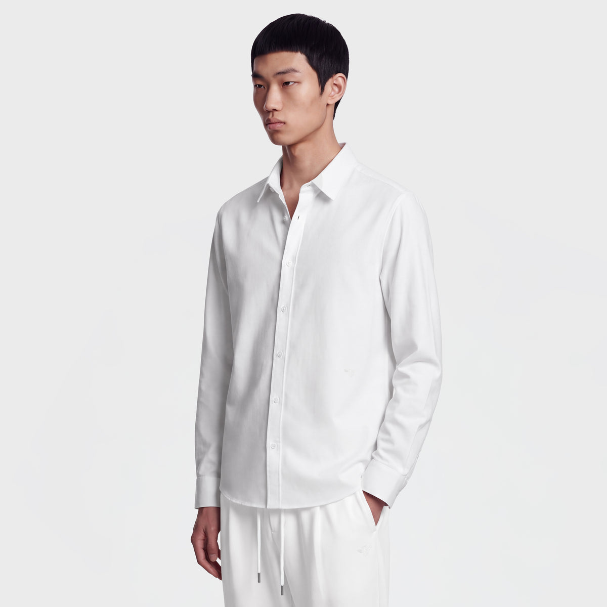 Wool Blend 1081 White Shirt