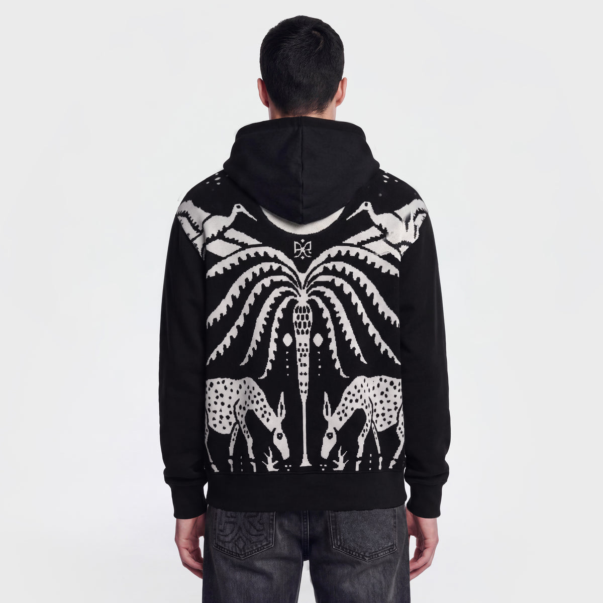 1130 Black Knit Hoodie