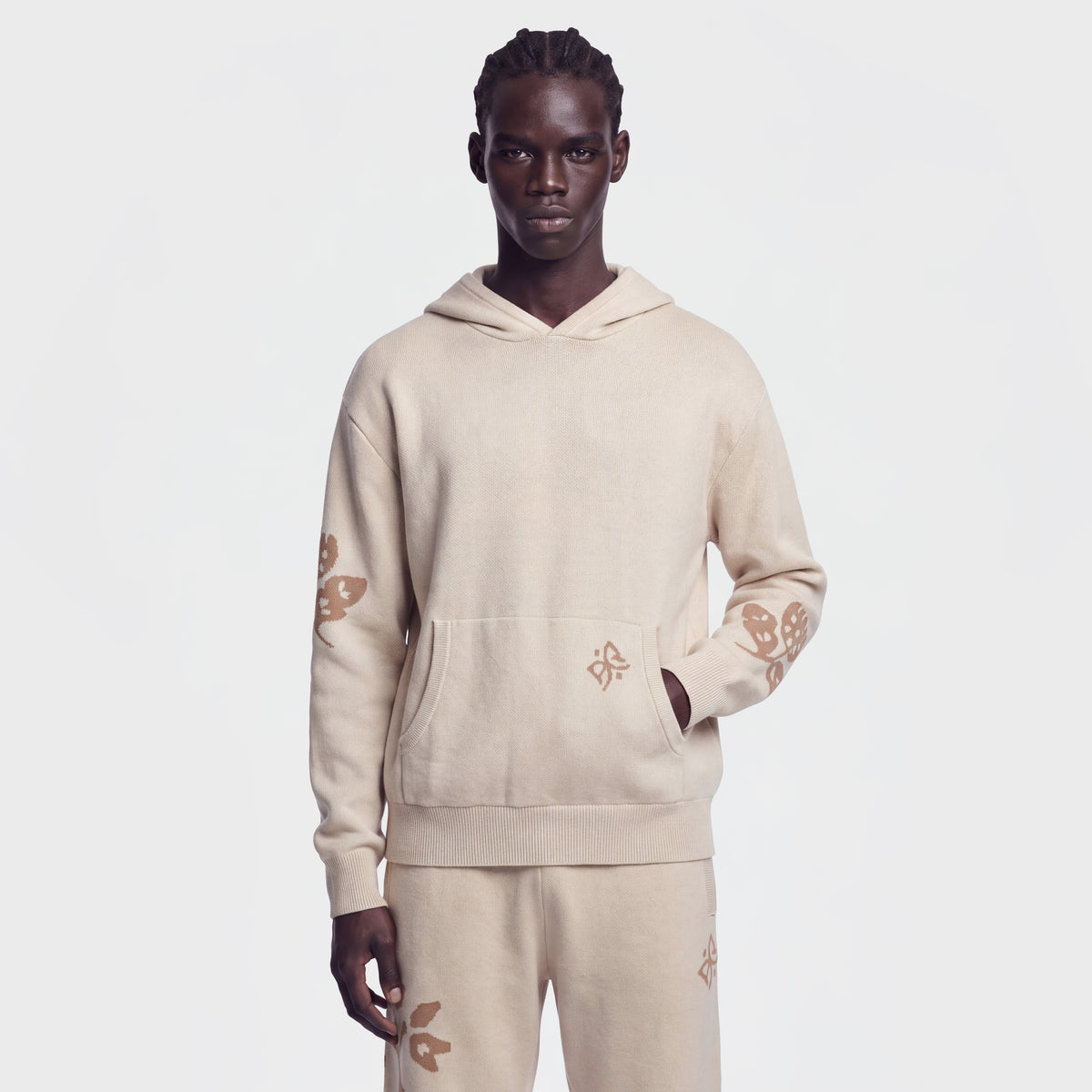 1127 Off White Knit Hoodie