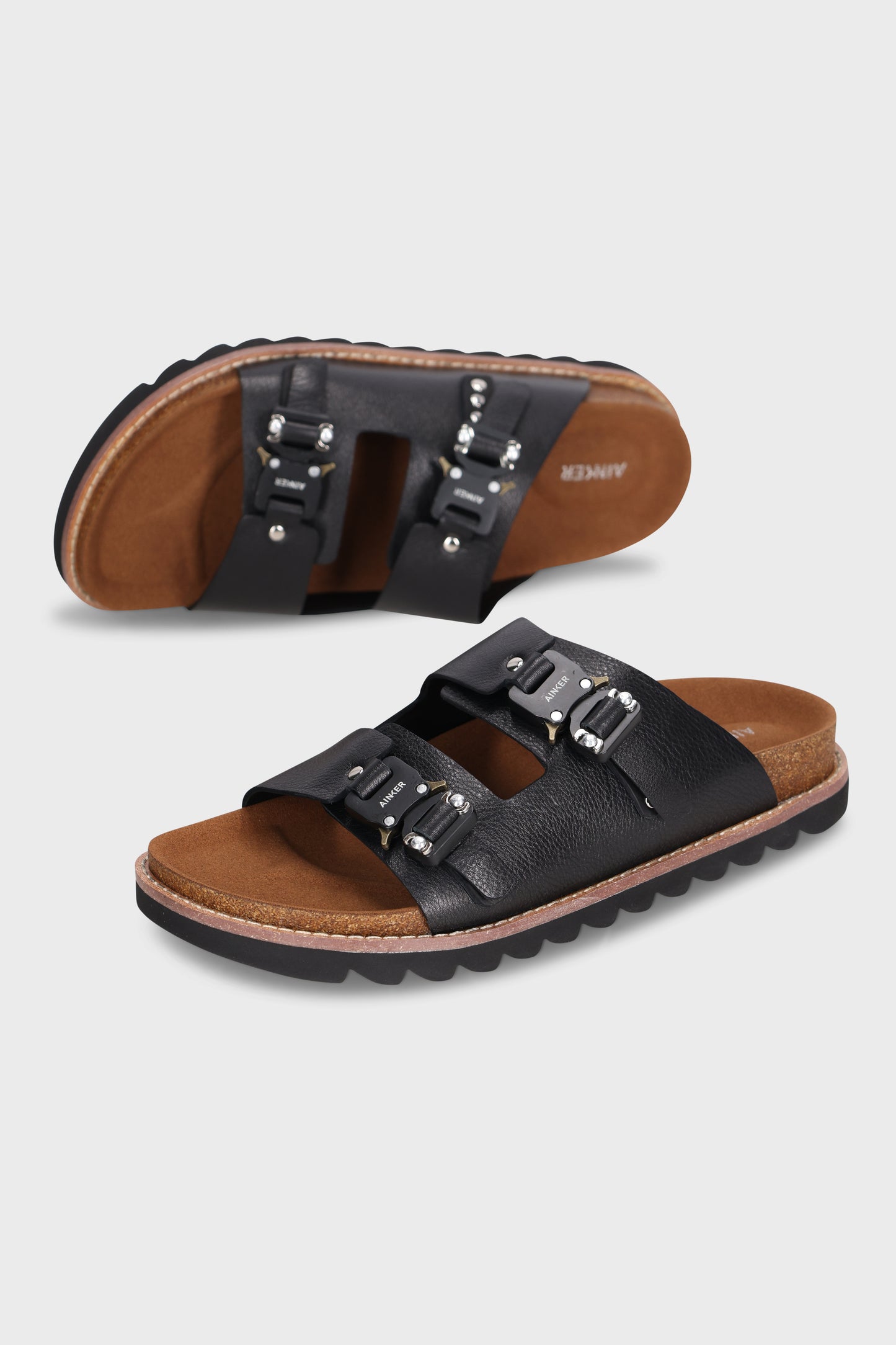 Swish Buckle Black Leather