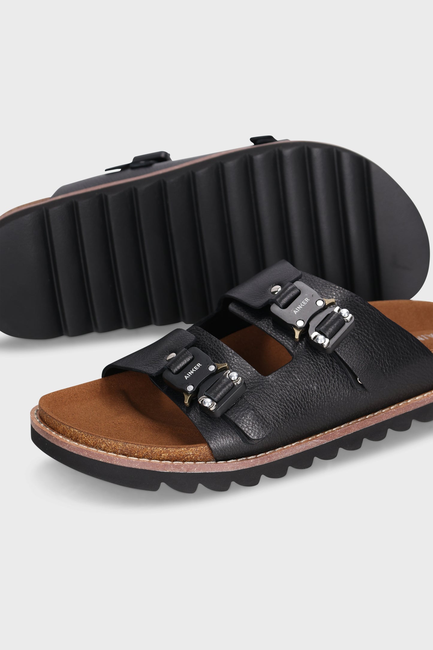 Swish Buckle Black Leather
