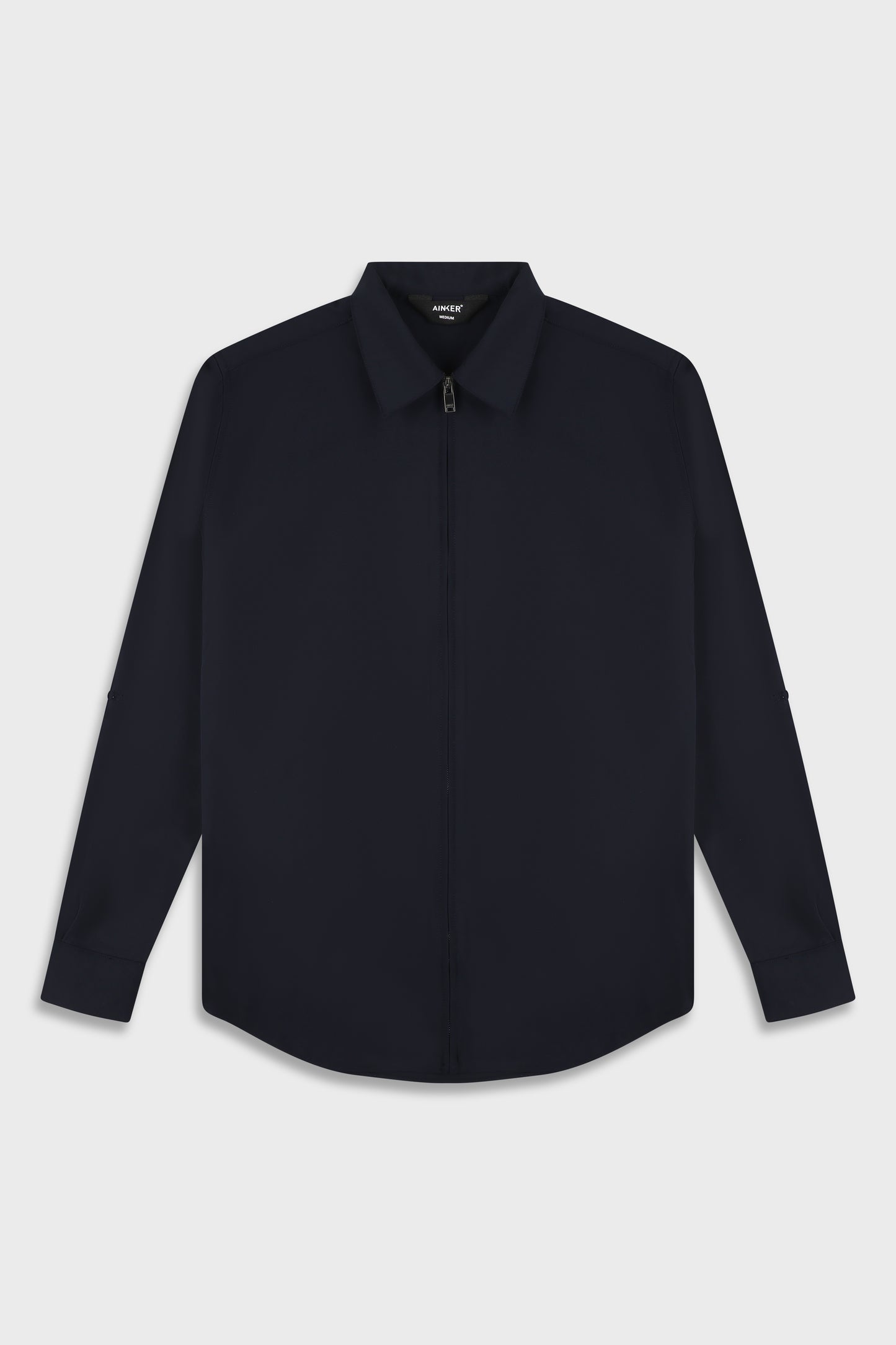 Wool Blend Navy 778 Zipper Shirt