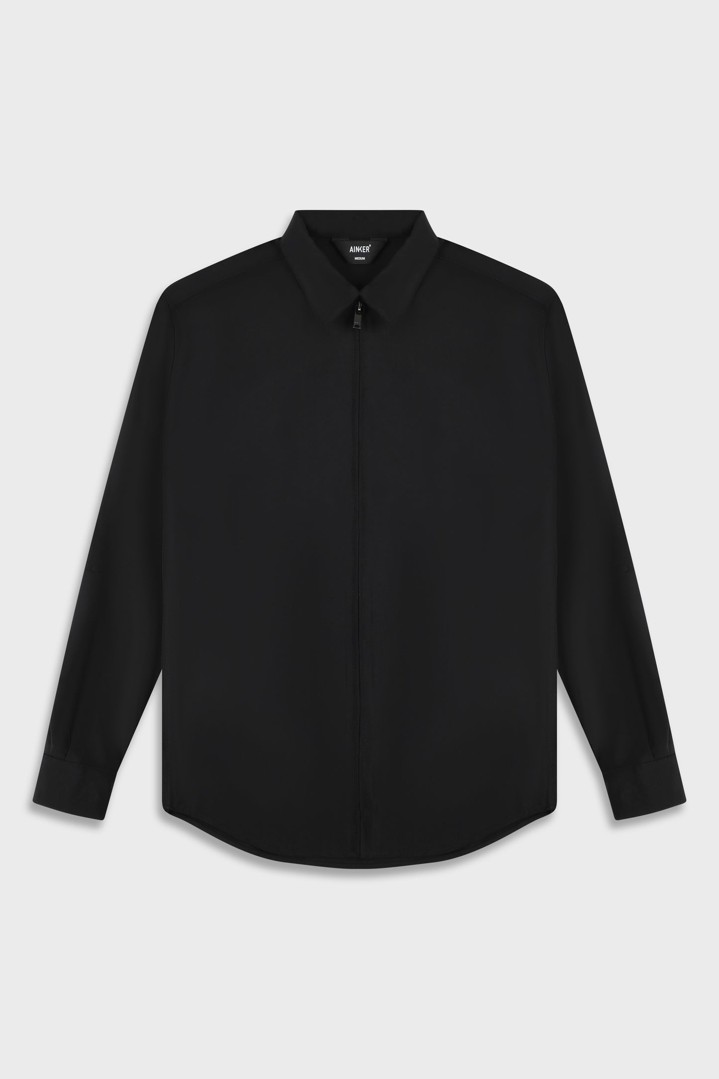 Wool Blend Black 778 Zipper Shirt