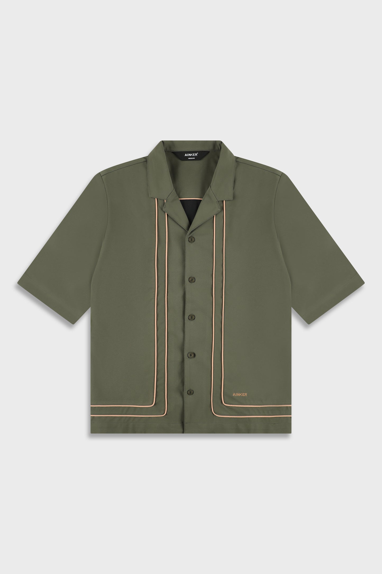 Tech 801 Green Short Button Shirt