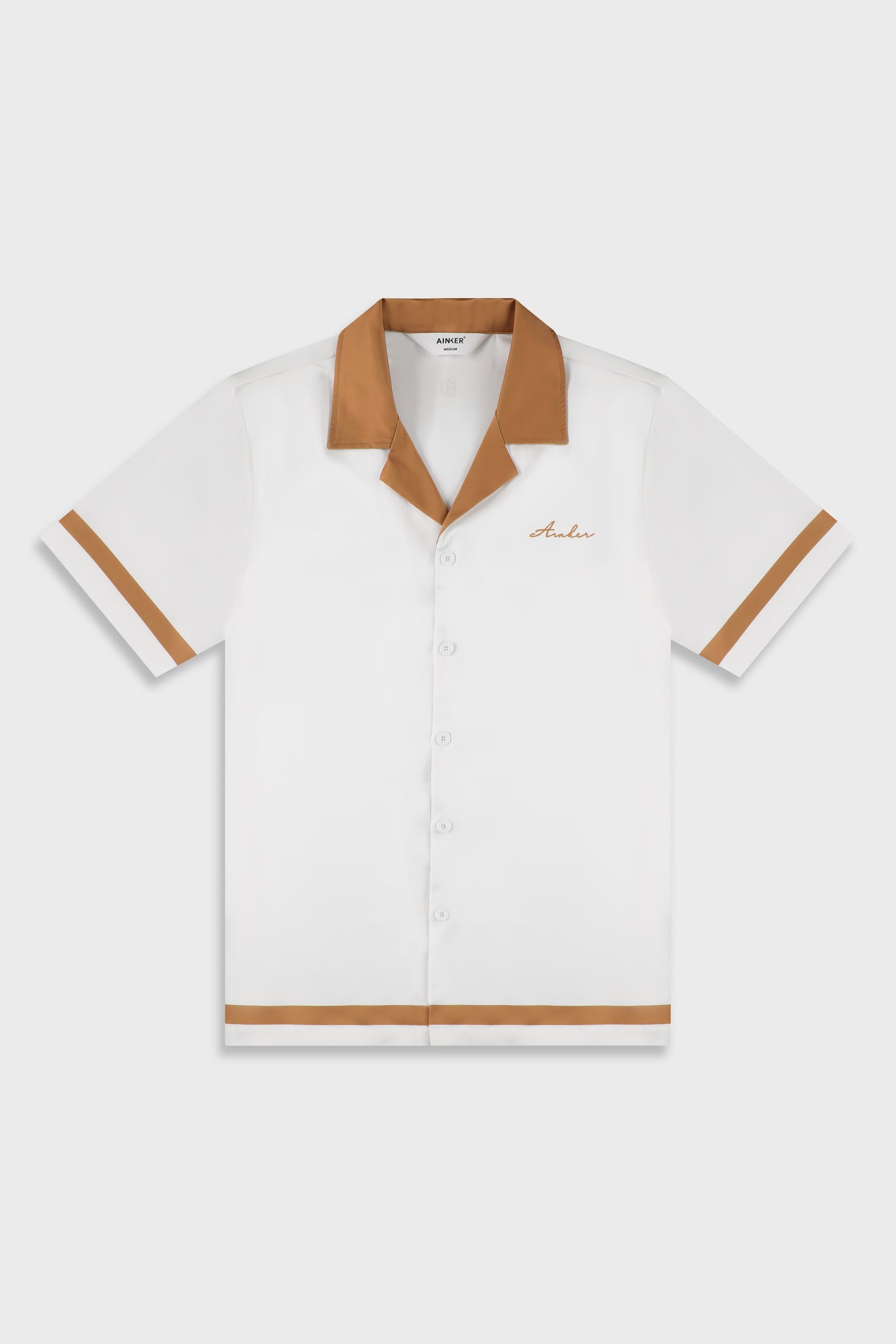 Satin 841 White/Orange Shirt
