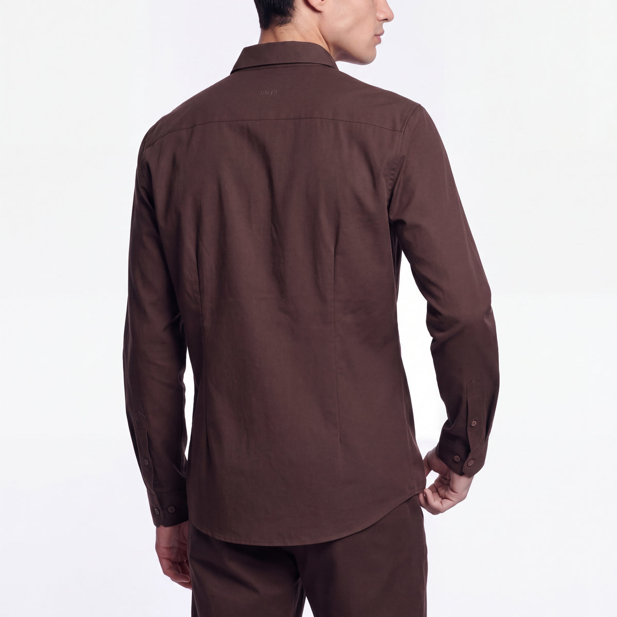 Wool Blend 1081 Brown Shirt