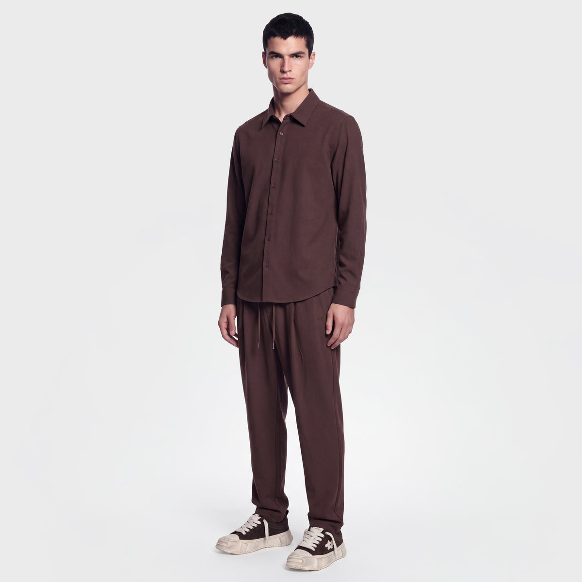 Wool Blend 1081 Brown Shirt