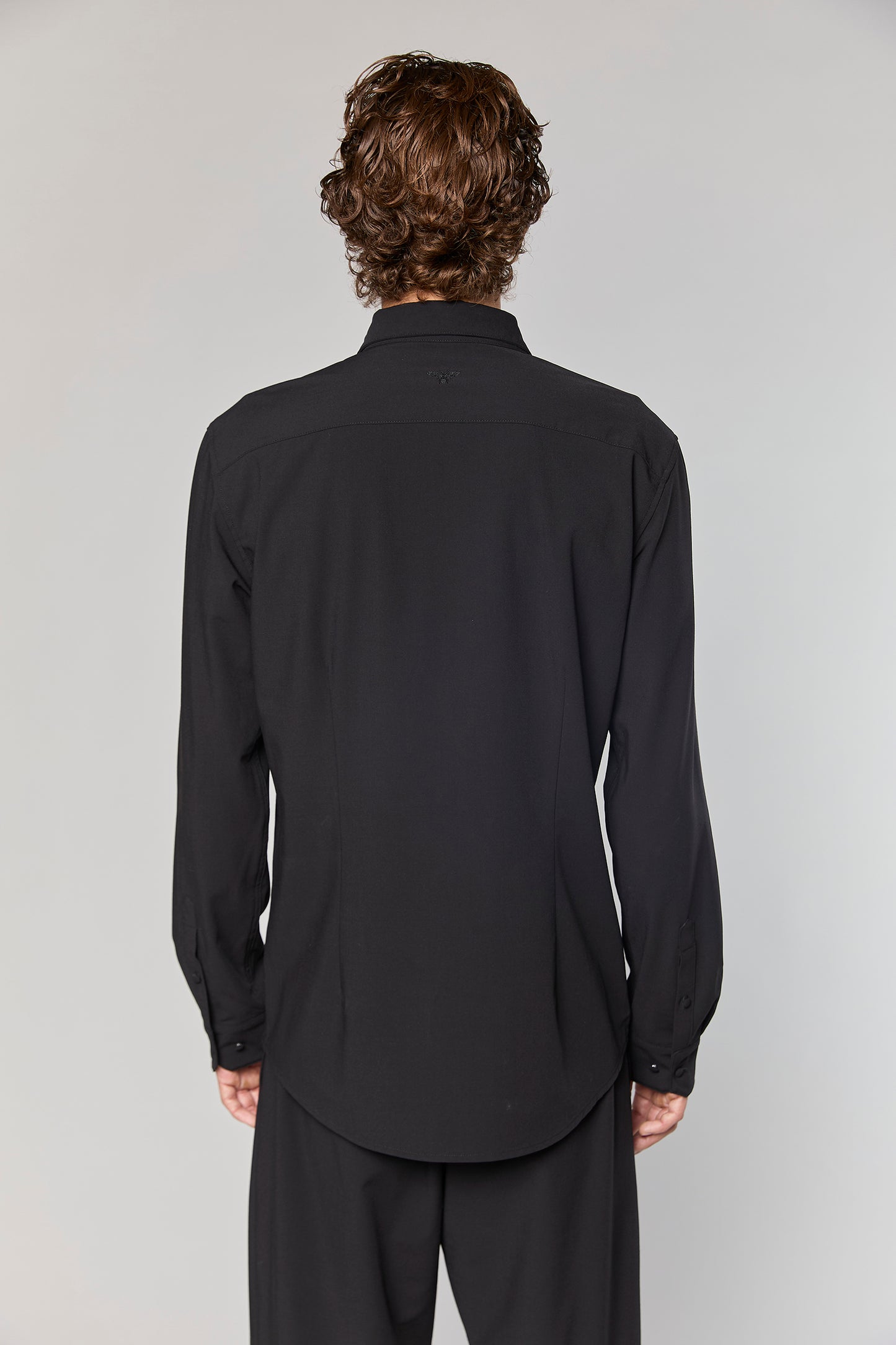 Wool Blend Black 779 Button Shirt