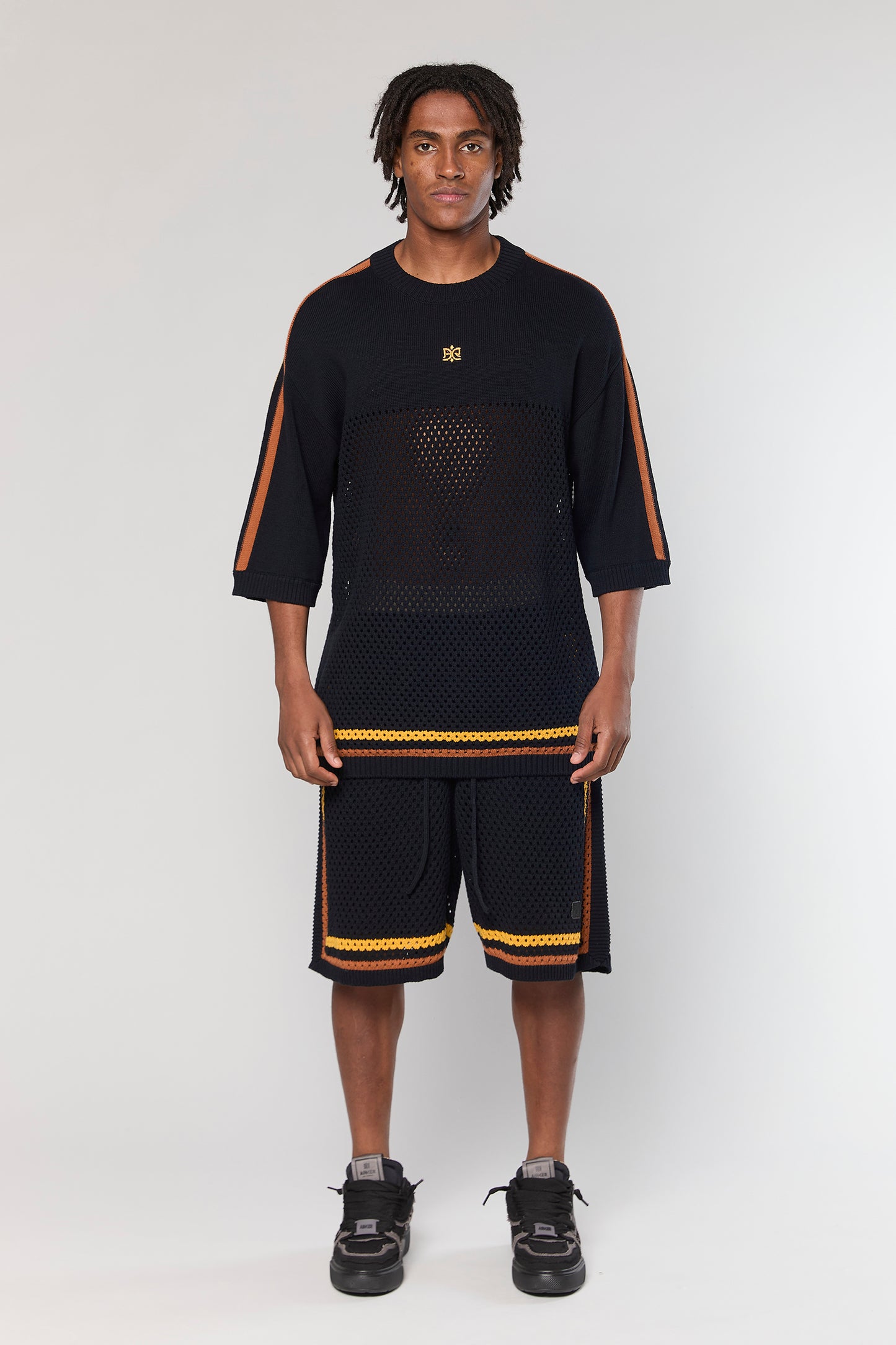 Black/Orange Mesh 804 Short Pant