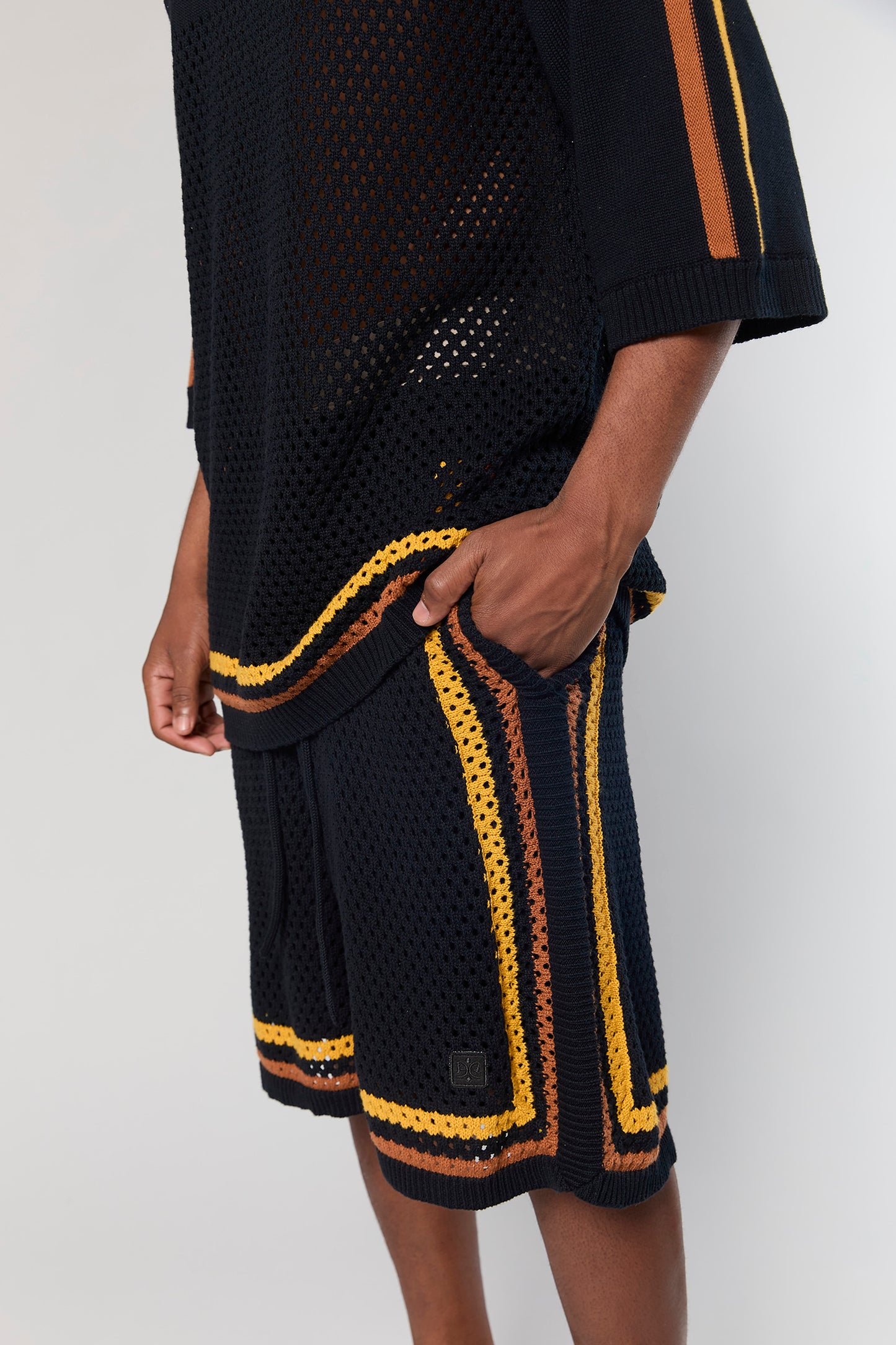 Black/Orange Mesh 804 Short Pant