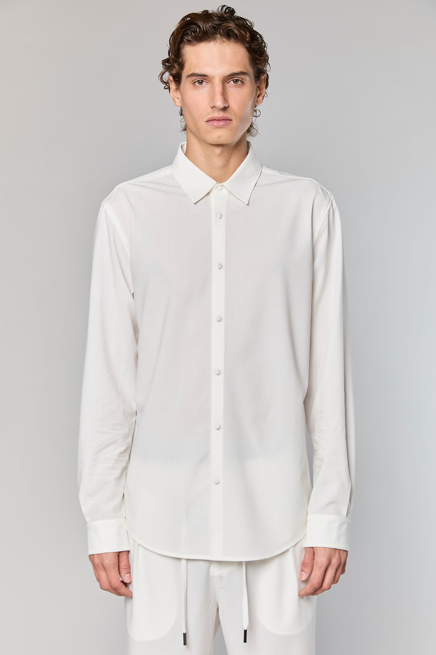 Wool Blend White 779 Button Shirt