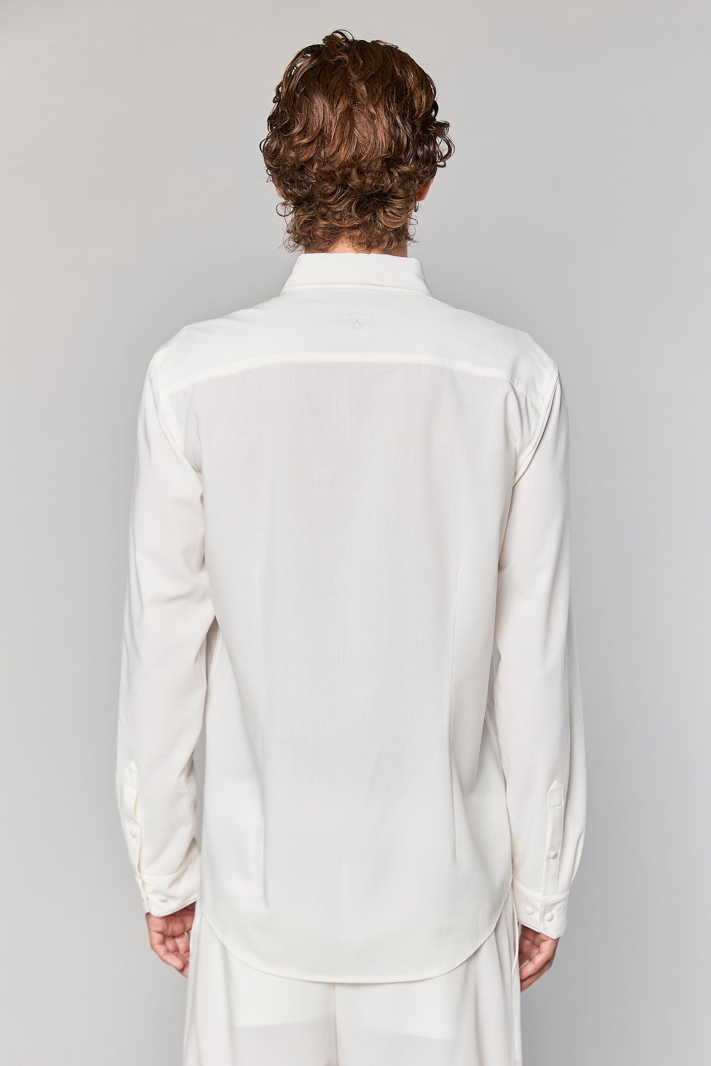 Wool Blend White 779 Button Shirt