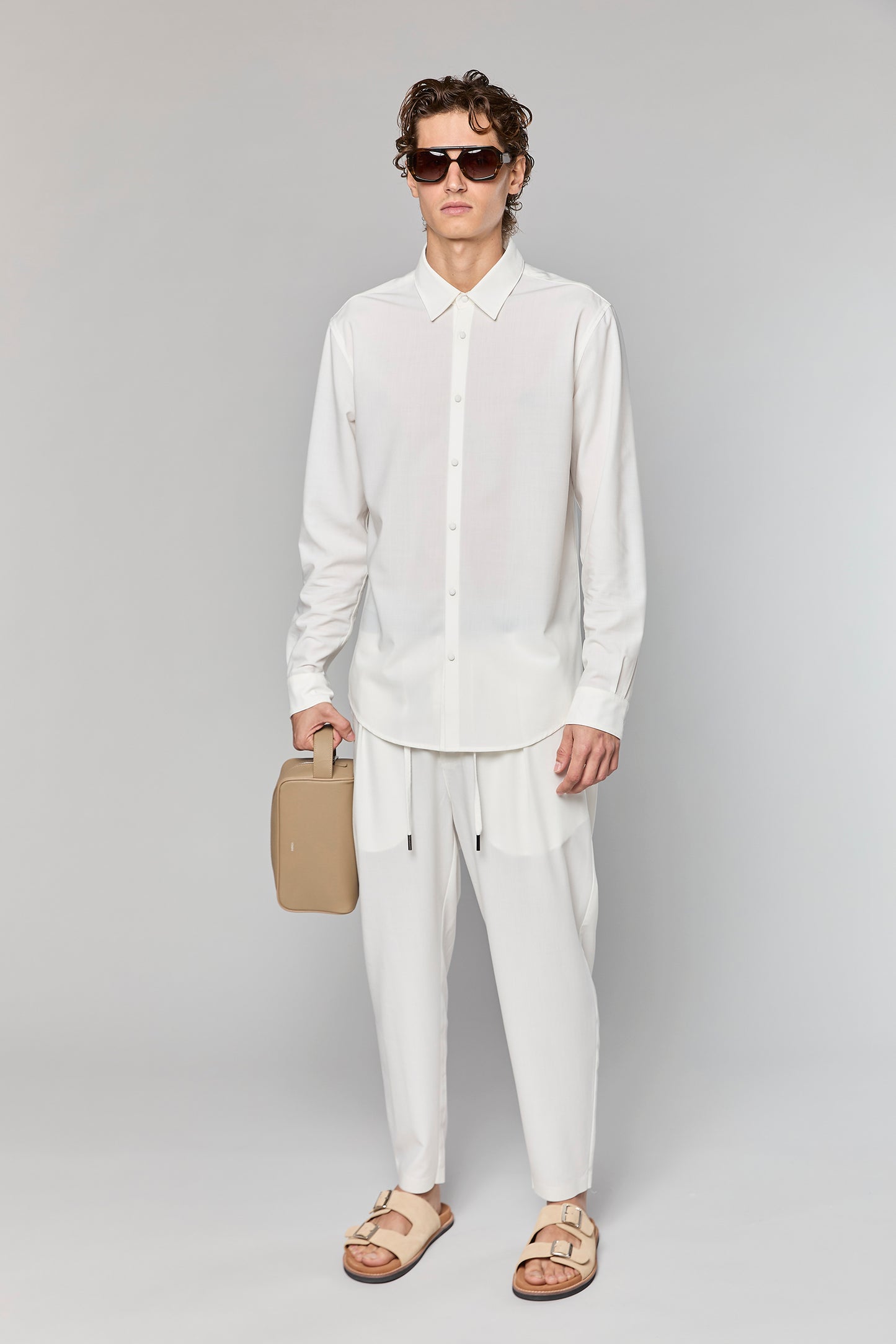 Wool Blend White 779 Button Shirt