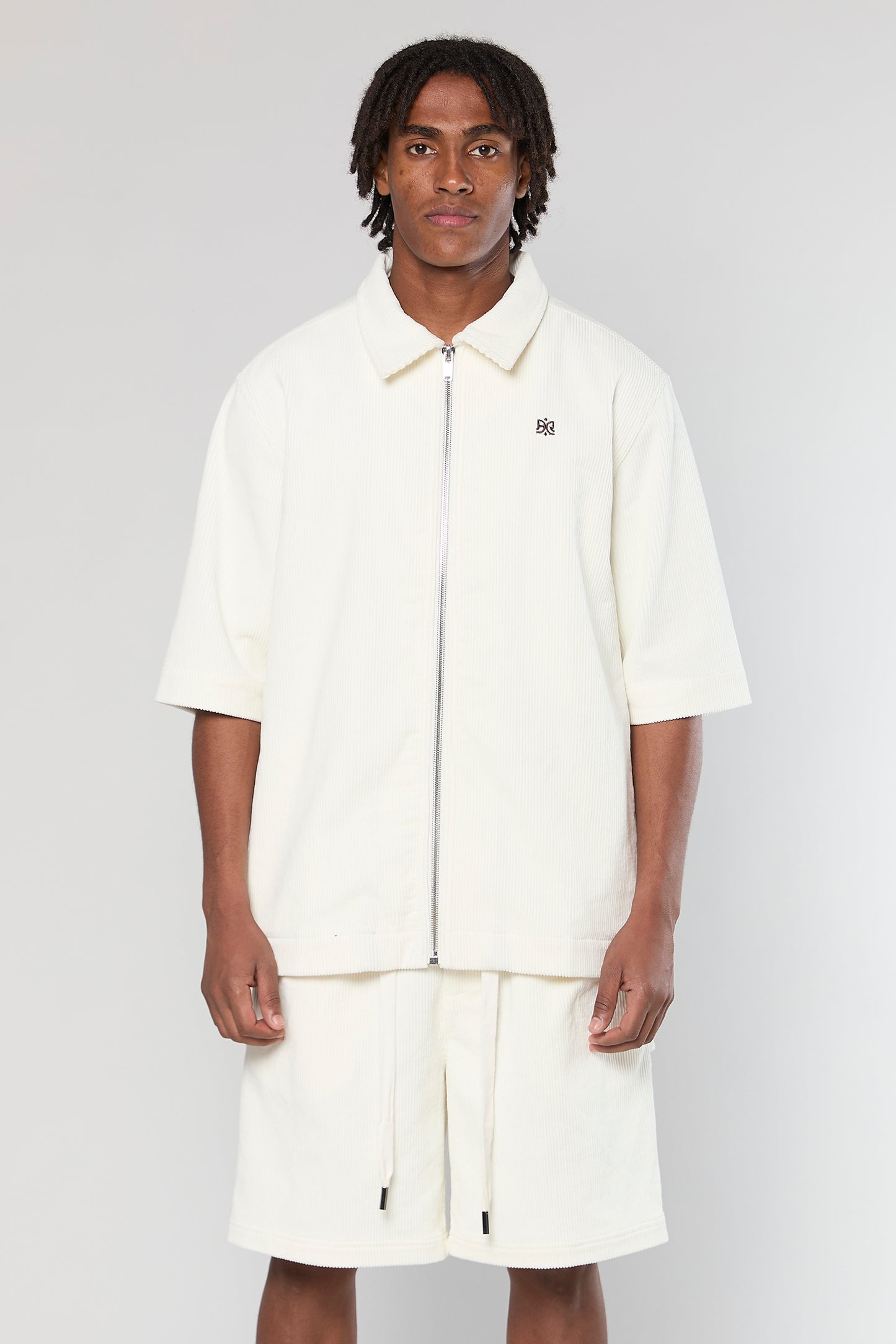 Wash Corduroy 708 White Short Jacket