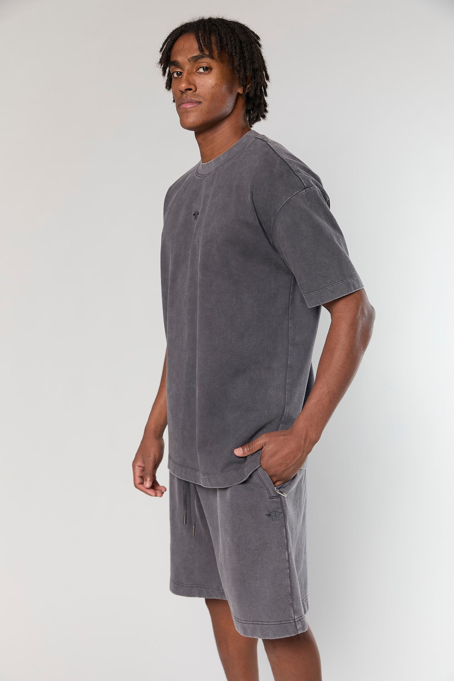 856 D.Gray Wash Short Pant